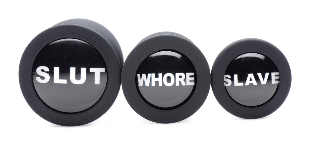 Master Series Dirty Words Anal Plug Set Black