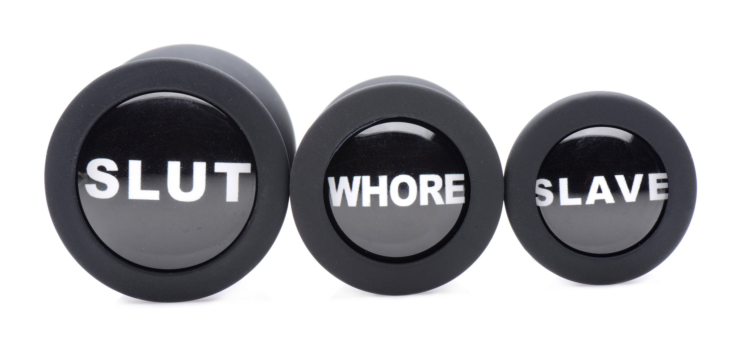 Master Series Dirty Words Anal Plug Set Black