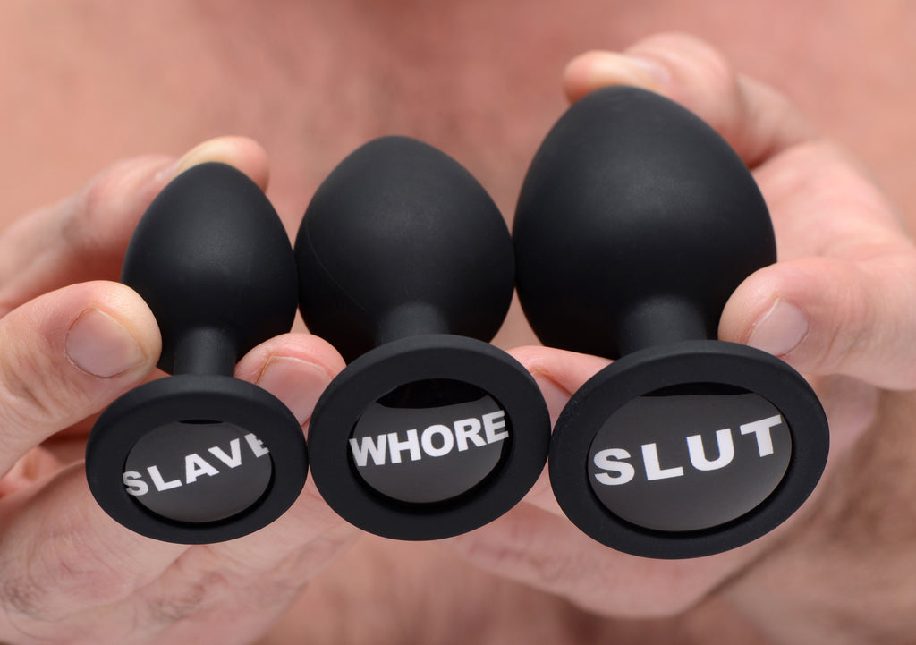 Master Series Dirty Words Anal Plug Set Black