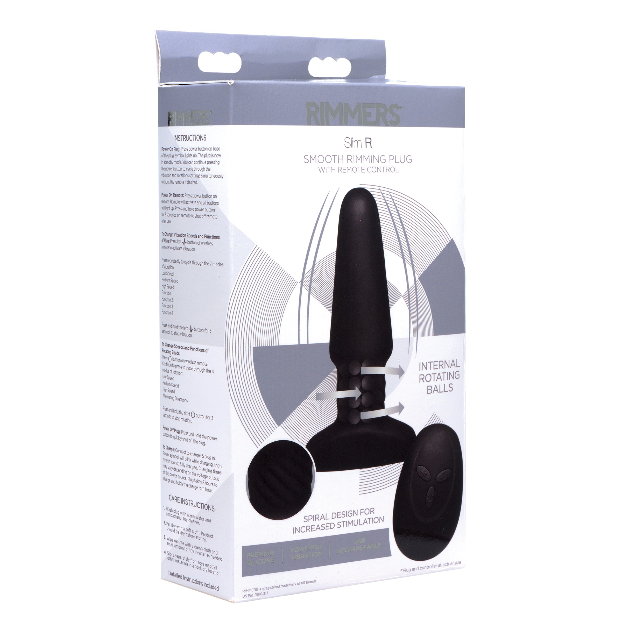 Rimmers Slim R Smooth Rimming Plug With Remote Control Black