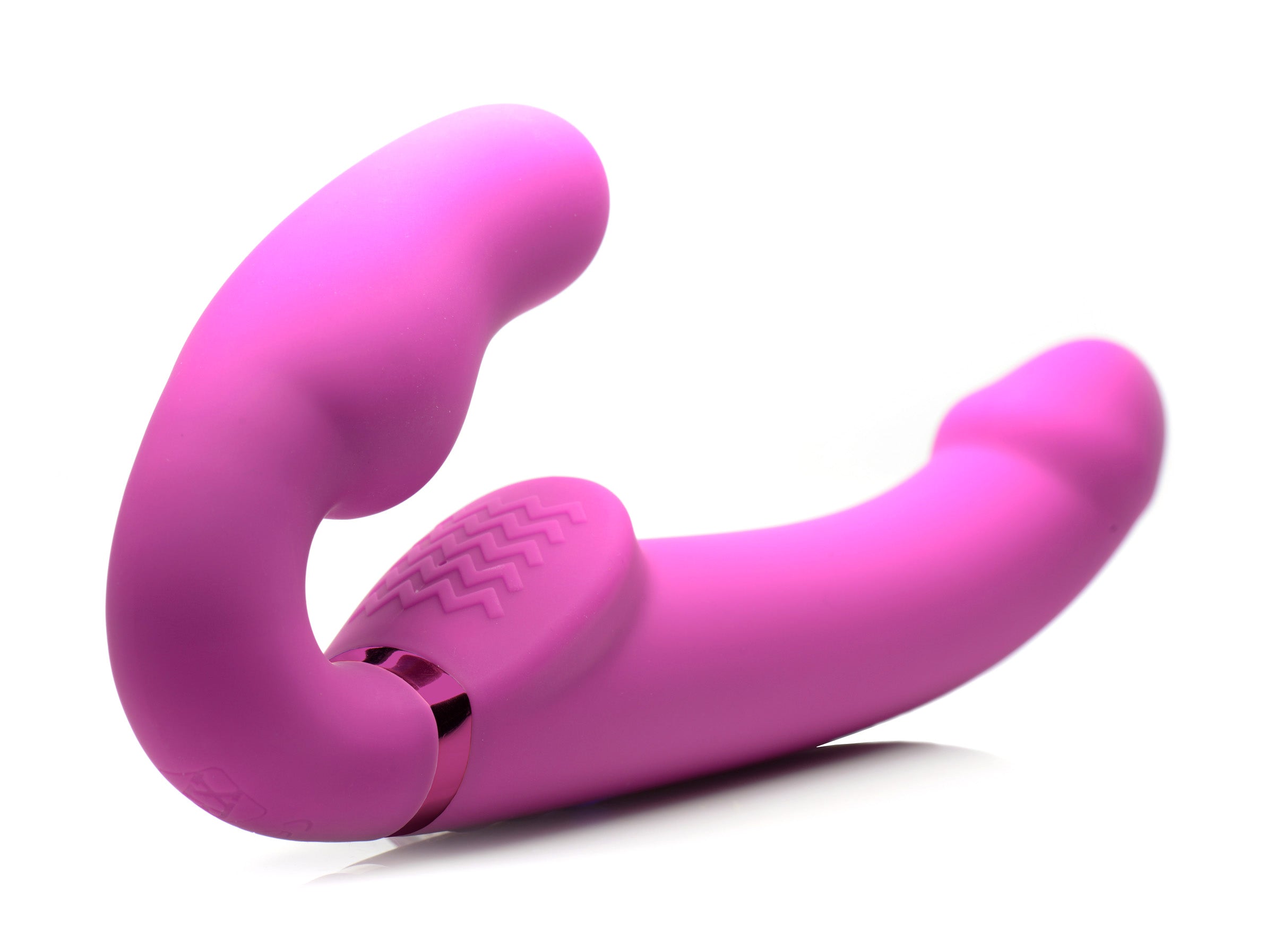 Strap U Worlds First Remote Control Inflatable Vibrating Silicone Ergo Fit Strapless Strap-On Purple