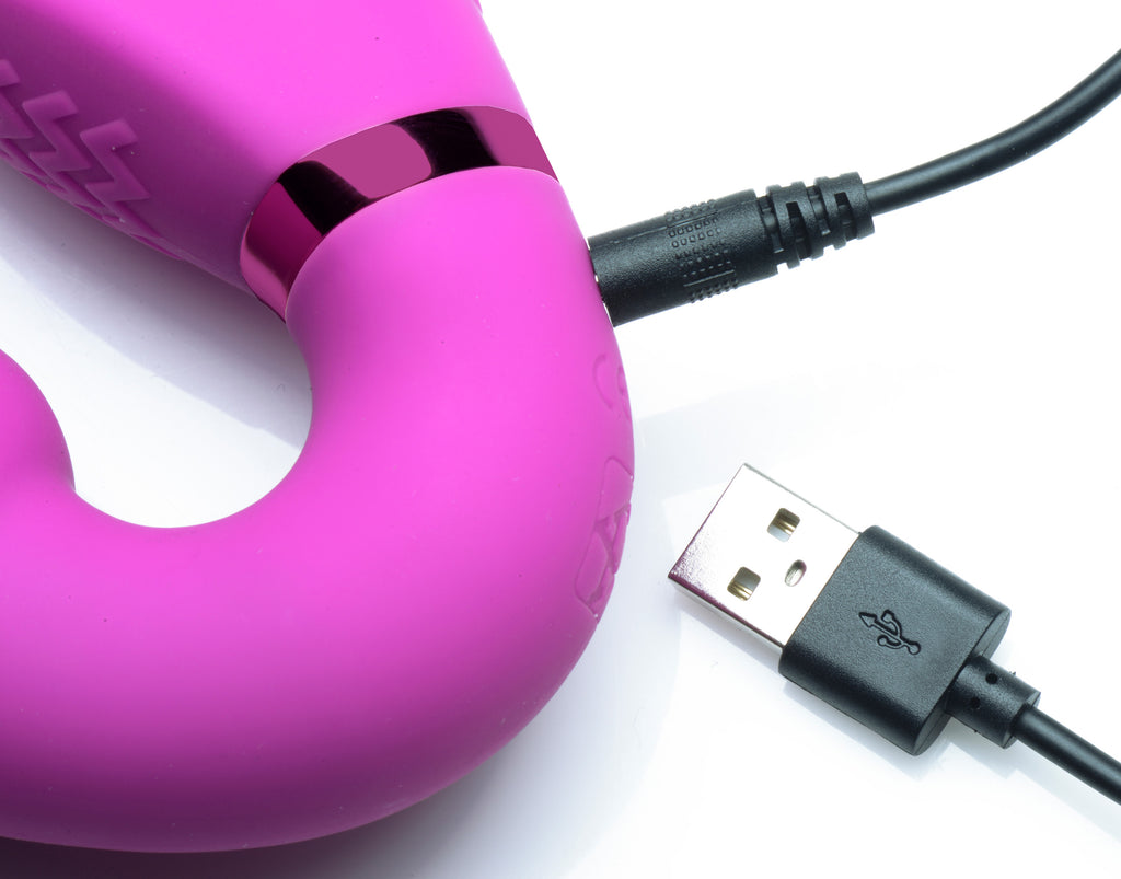 Strap U Worlds First Remote Control Inflatable Vibrating Silicone Ergo Fit Strapless Strap-On Purple