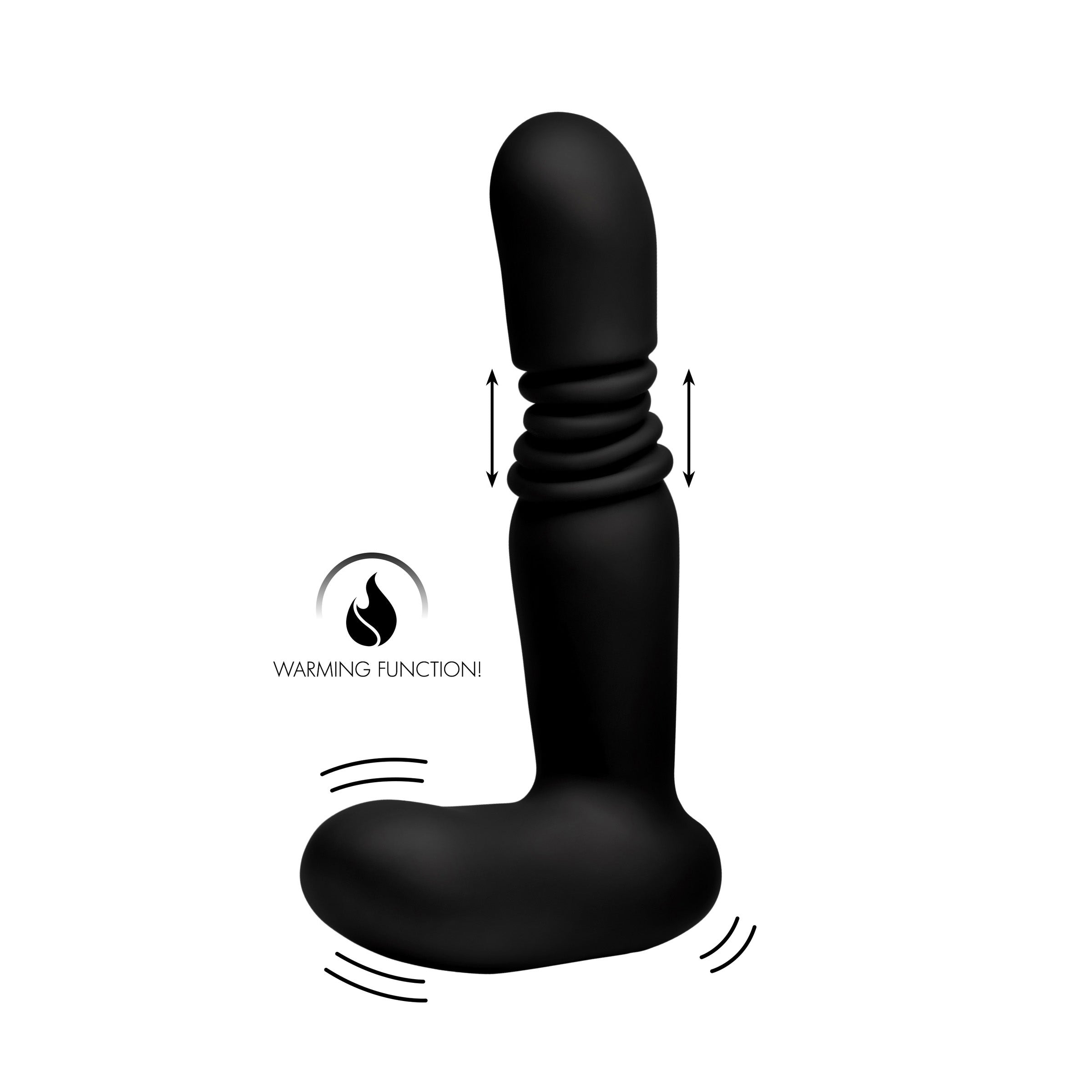 Under Control Silicone Thrusting Anal Plug With Remote Control Black
