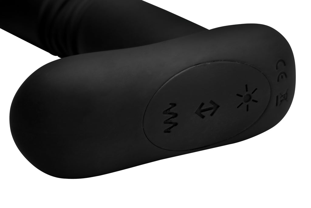 Under Control Silicone Thrusting Anal Plug With Remote Control Black