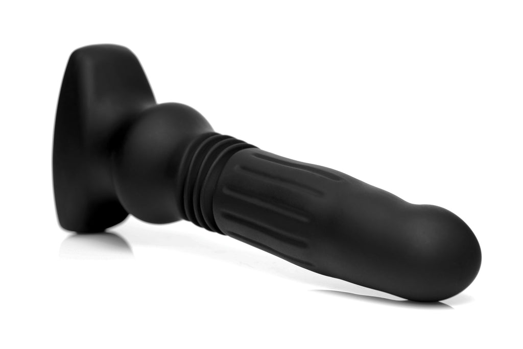 Thunderplugs Silicone Swelling and Thrusting Plug with Remote Control Black