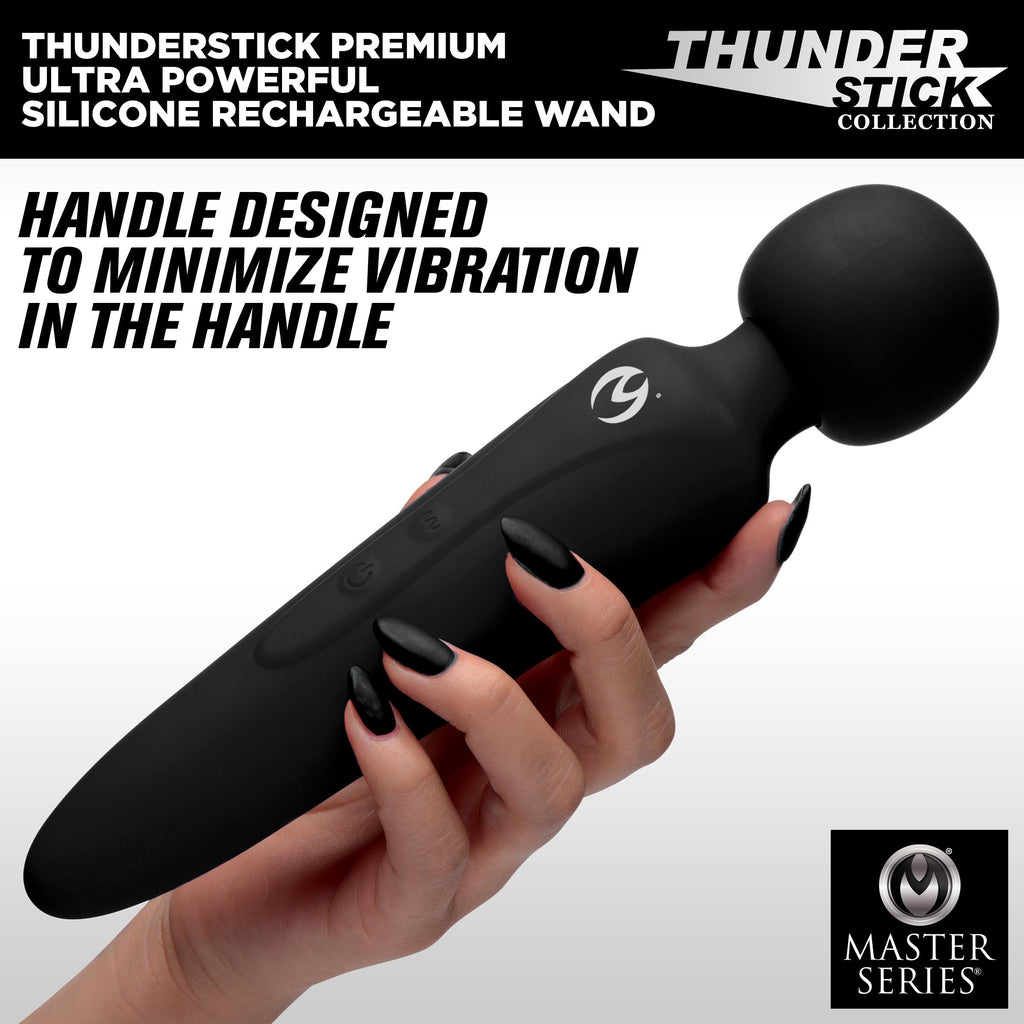 Master Series Thunderstick Premium Ultra Powerful Silicone Rechargeable Wand Black