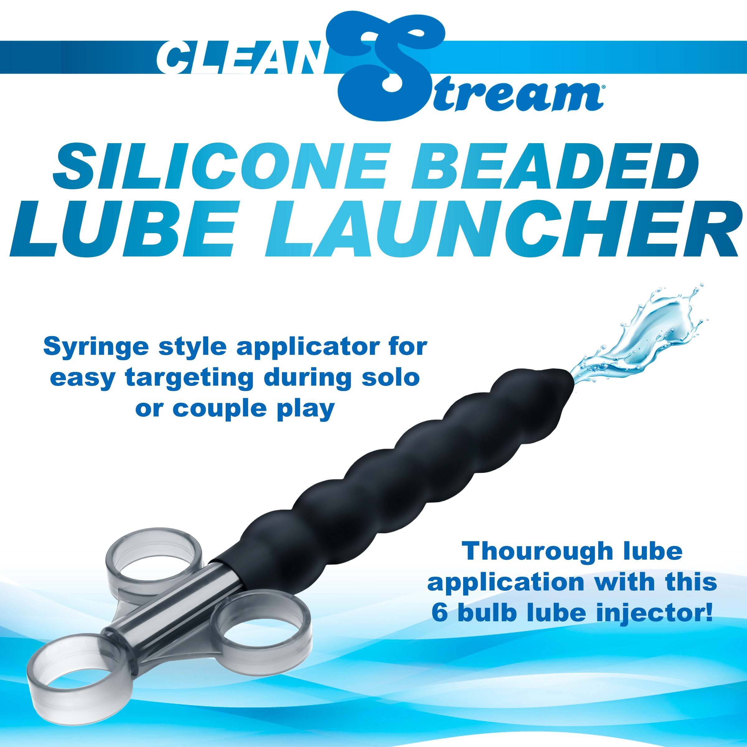 CleanStream Silicone Beaded Lubricant Launcher Black
