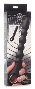 Master Series Dark Scepter 10X Vibrating Silicone Anal Beads Black