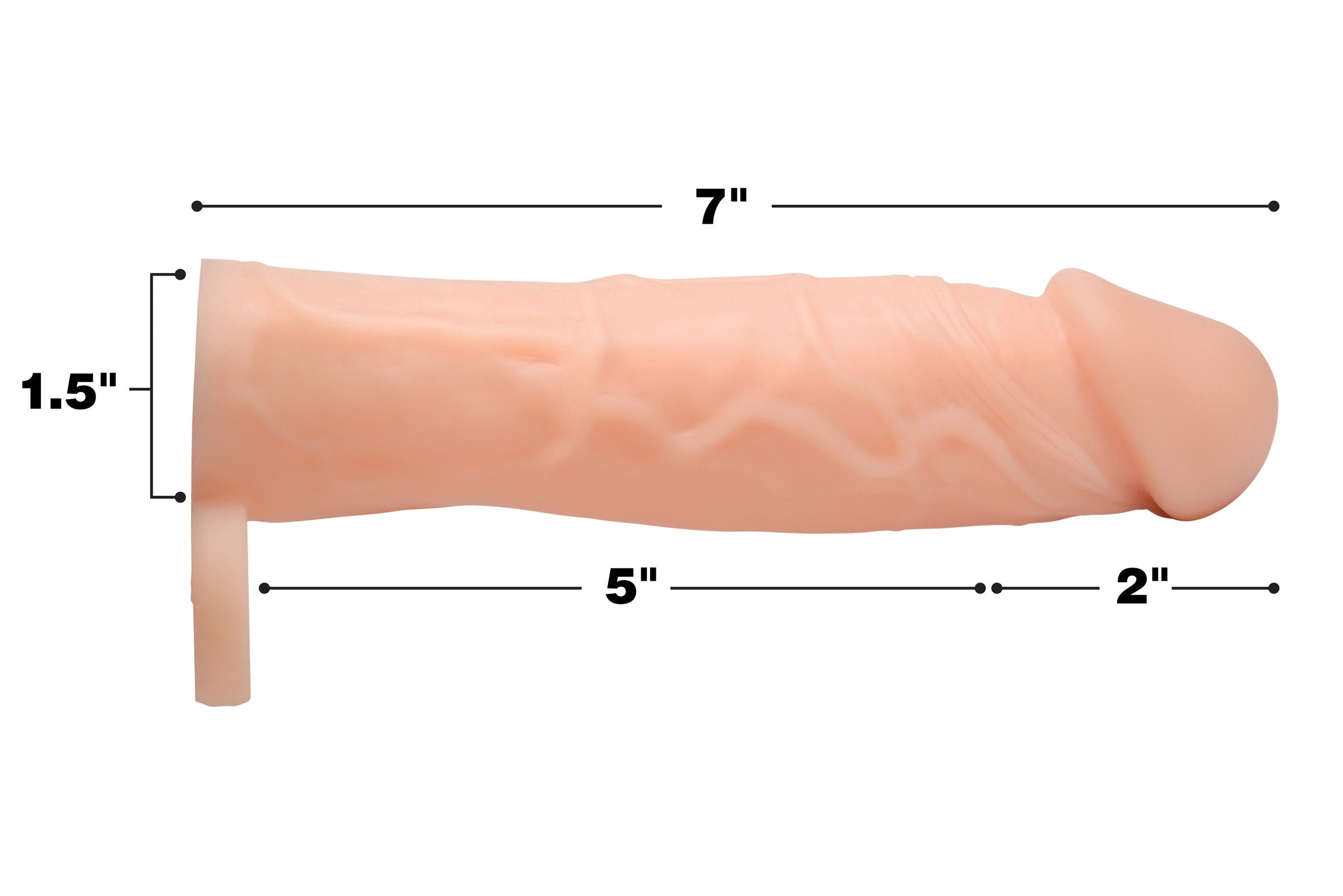 Size Matters 2 Inch Silicone Penis Extension Flesh