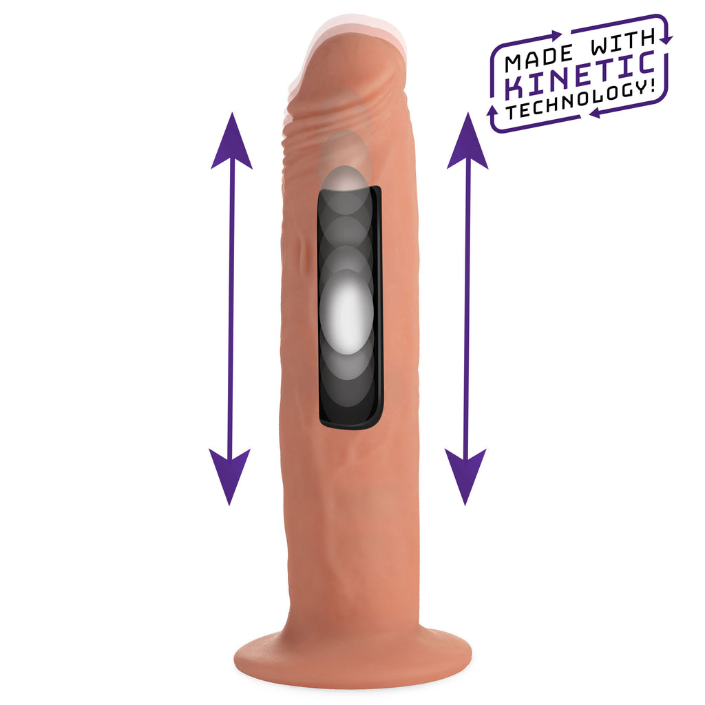 Thump It Kinetic Thumping 7X Remote Control Dildo - Large Flesh