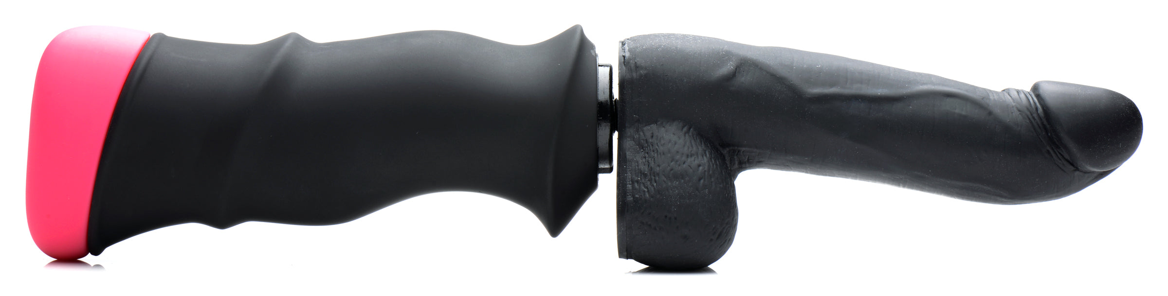 LoveBotz Mega-Pounder Hand-held Thrusting Silicone Dildo Black