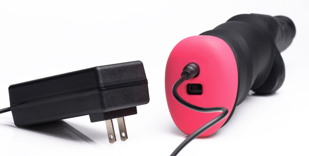 LoveBotz Mega-Pounder Hand-held Thrusting Silicone Dildo Black