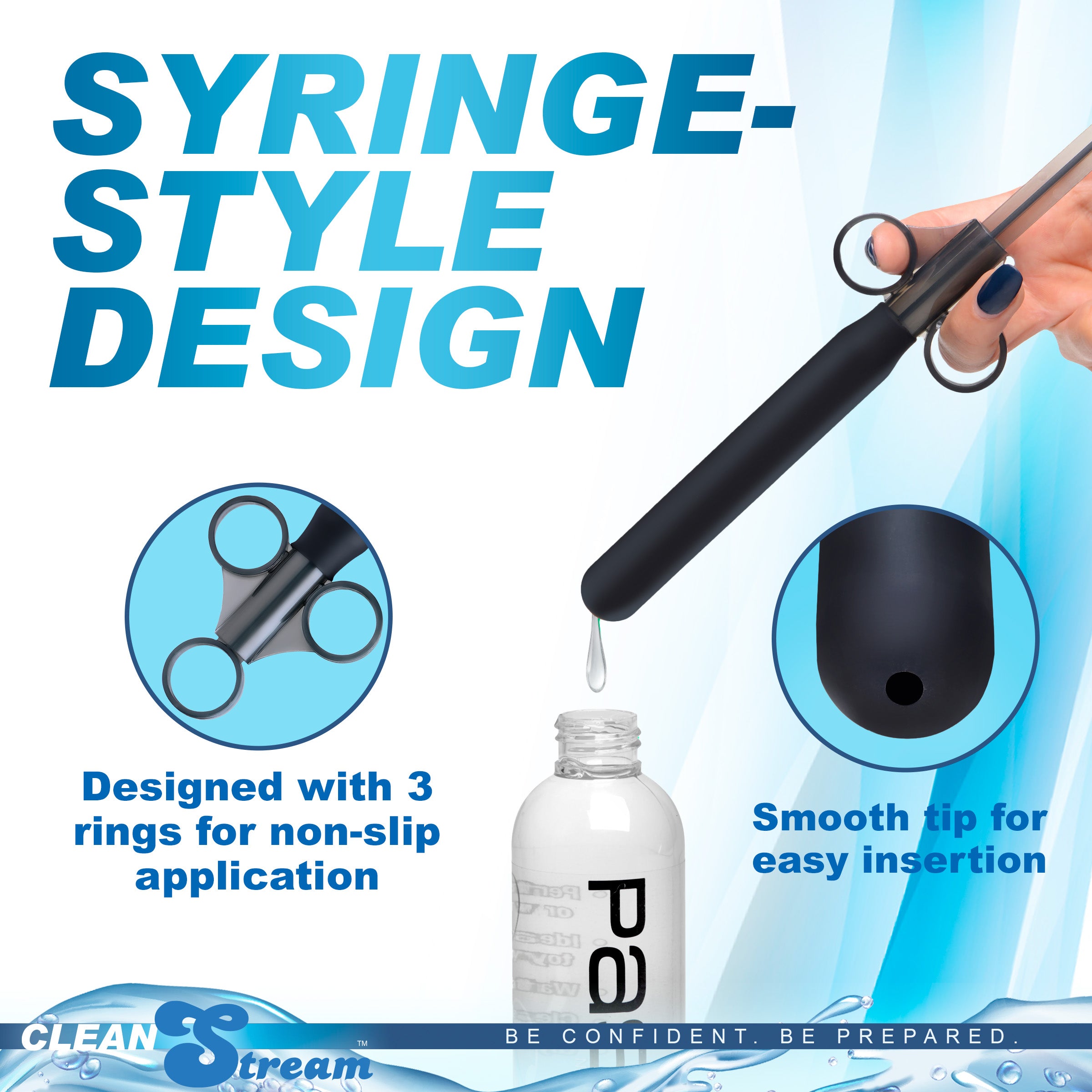 CleanStream Smooth Silicone Lubricant Launcher Black