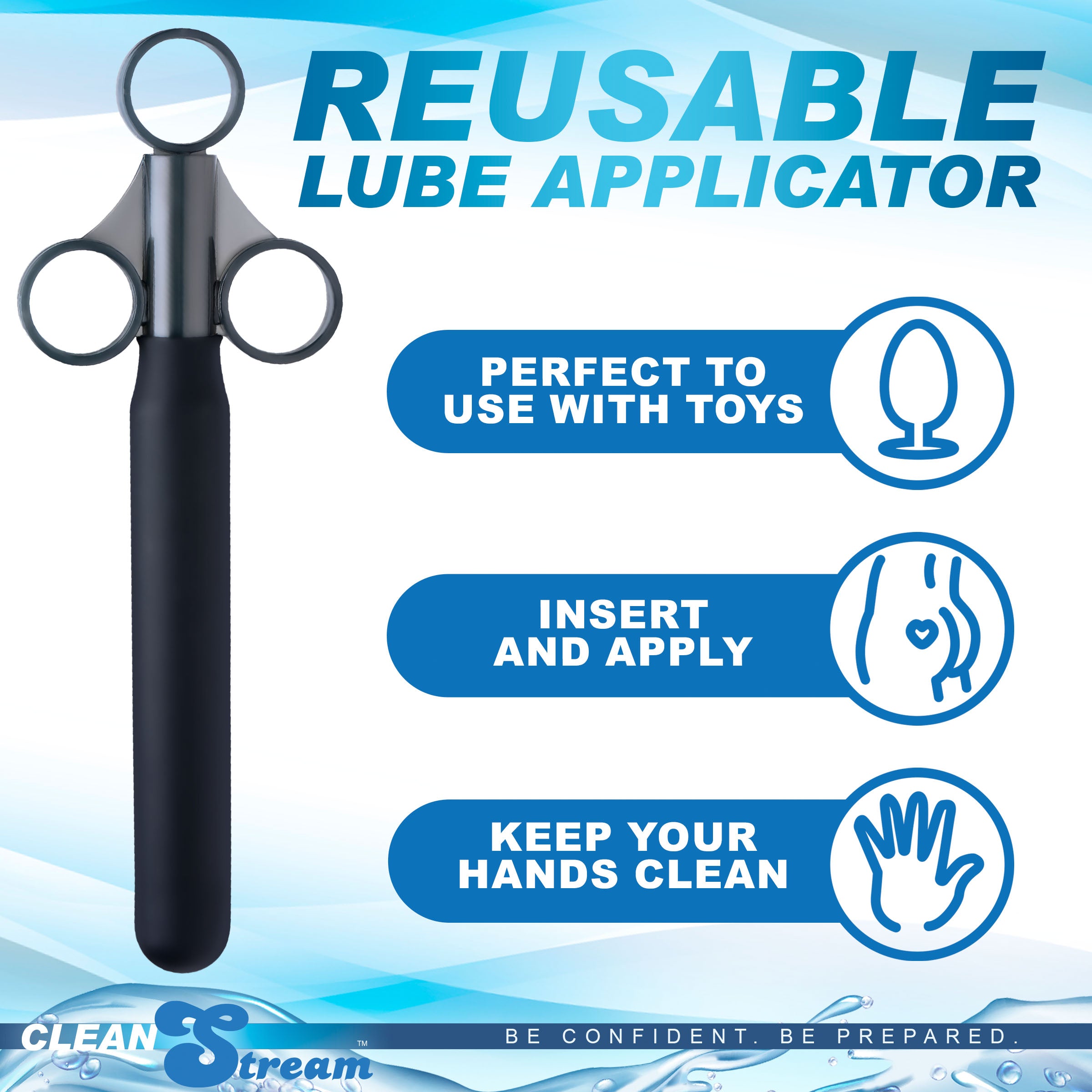 CleanStream Smooth Silicone Lubricant Launcher Black