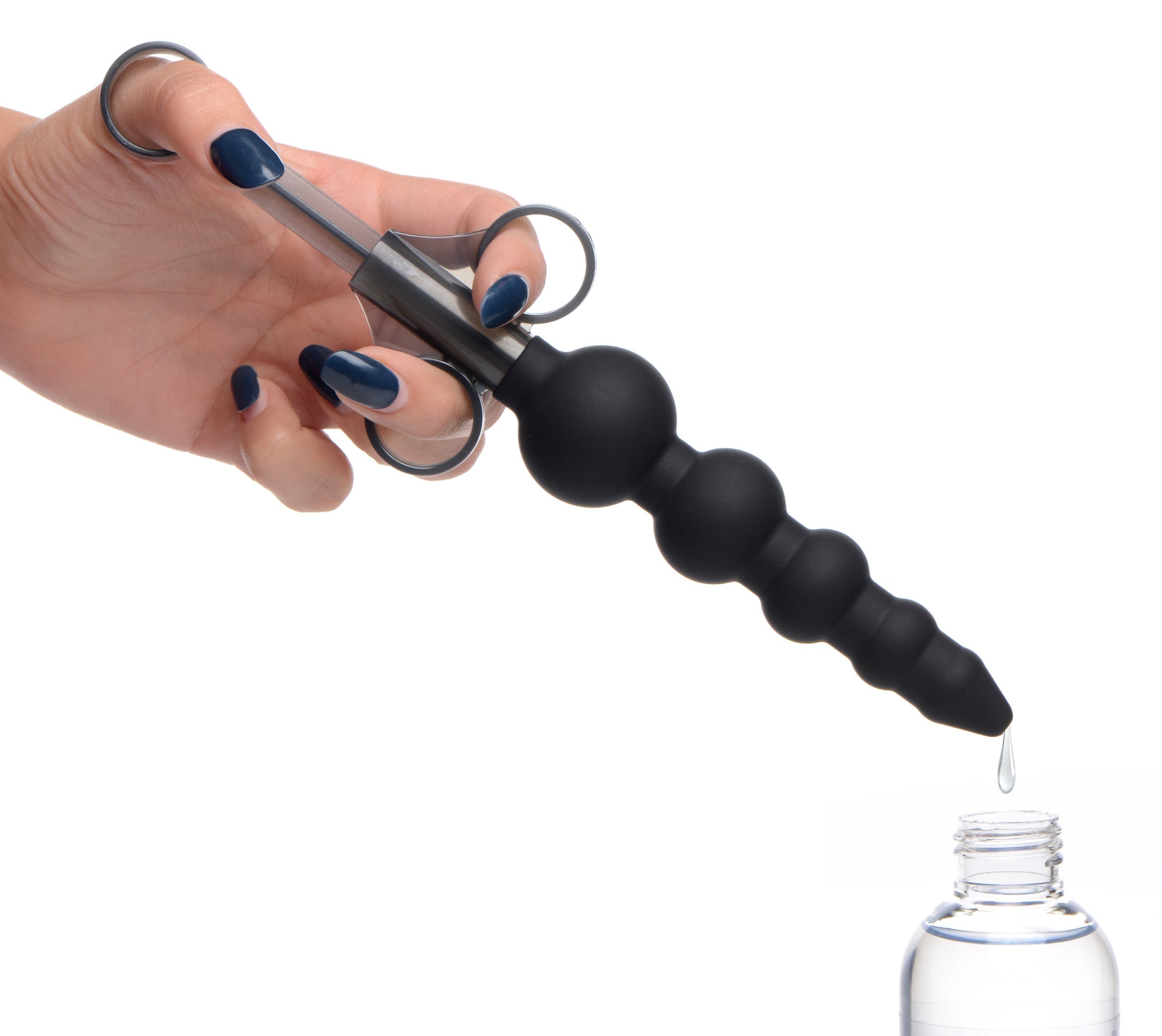 Master Series Silicone Graduated Beads Lubricant Launcher Black