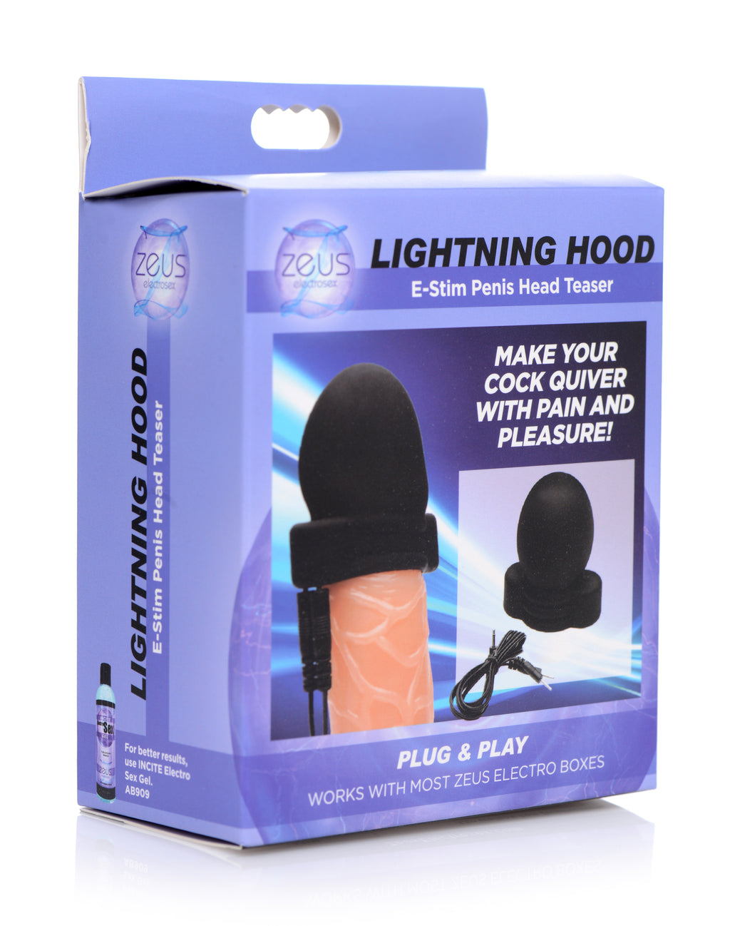 Zeus Electrosex Lightning Hood E-Stim Penis Head Teaser Black