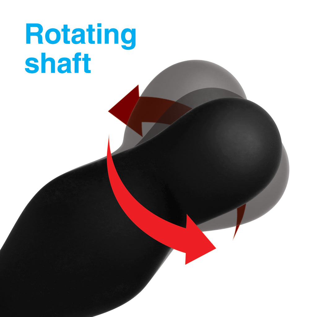 Alpha-Pro 7X P-Gyro Silicone Prostate Stimulator with Gyrating Shaft Black