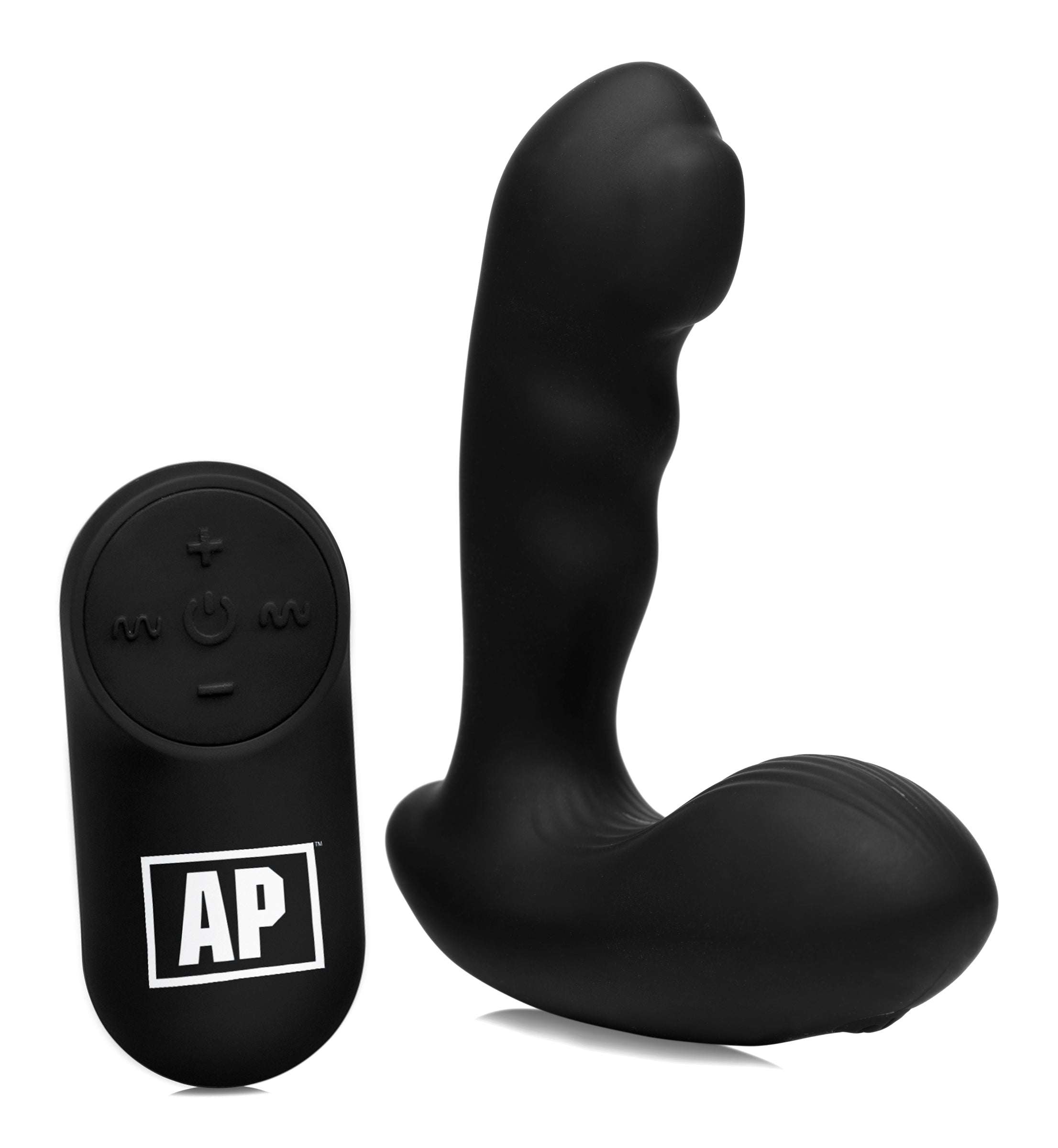 Alpha-Pro 7X P-Milker Silicone Prostate Stimulator with Milking Bead Black