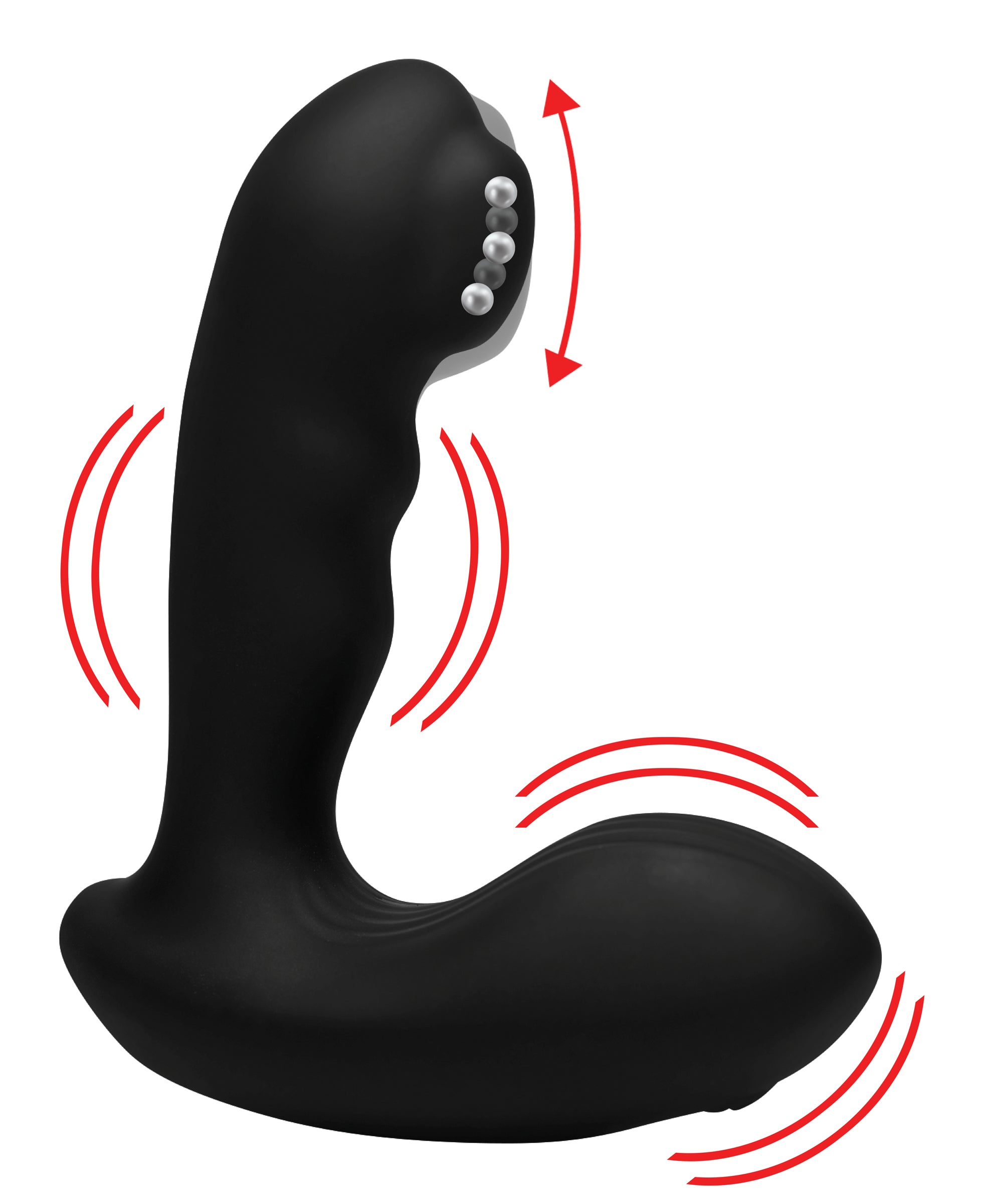 Alpha-Pro 7X P-Milker Silicone Prostate Stimulator with Milking Bead Black