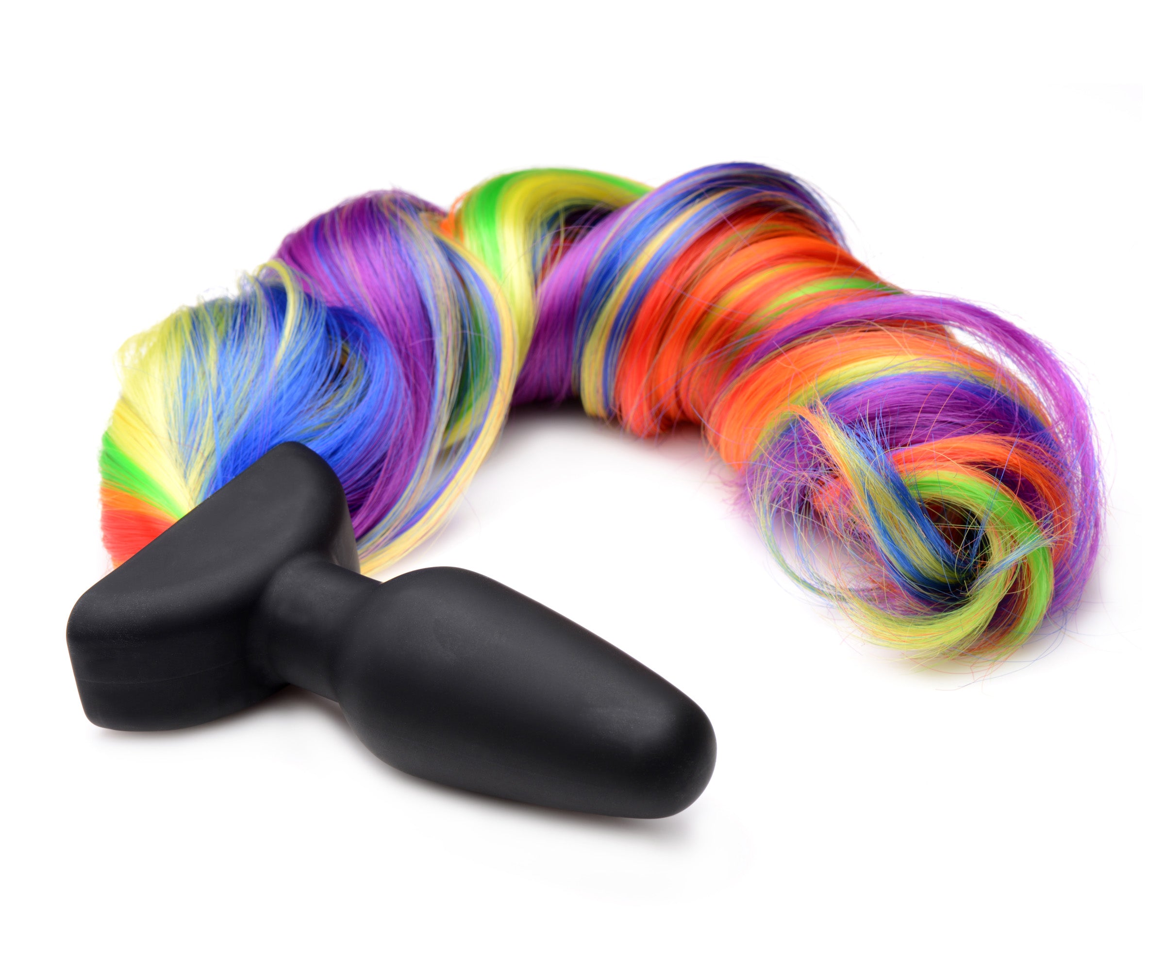 Tailz Remote Control Vibrating Rainbow Pony Tail Anal Plug Multi