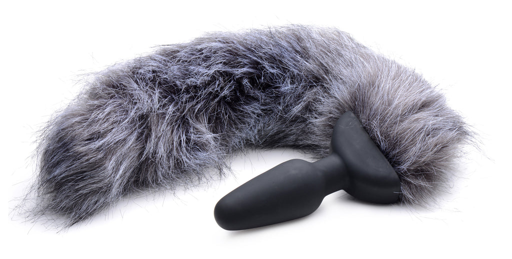 Tailz Remote Control Vibrating Fox Tail Anal Plug Grey