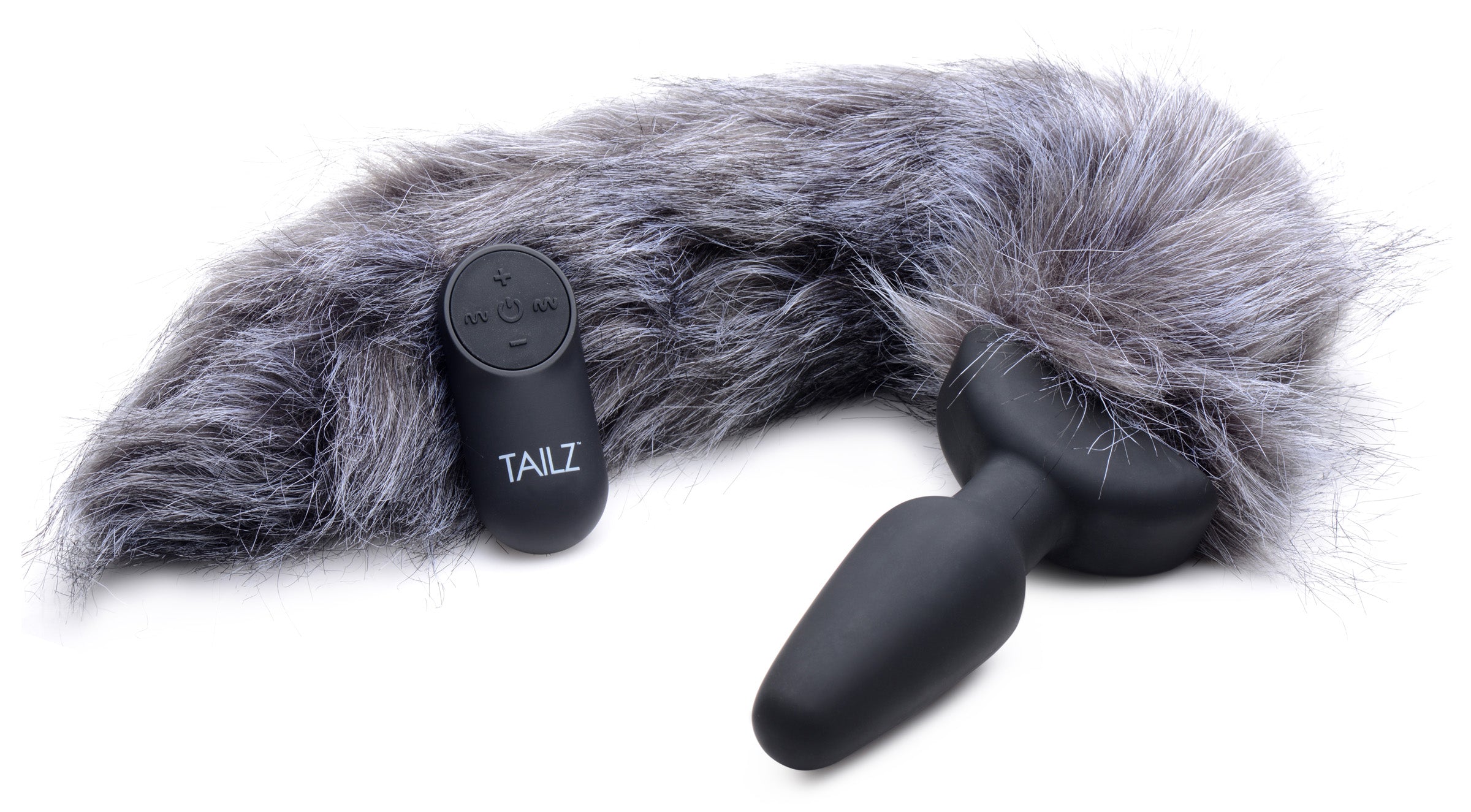 Tailz Remote Control Vibrating Fox Tail Anal Plug Grey