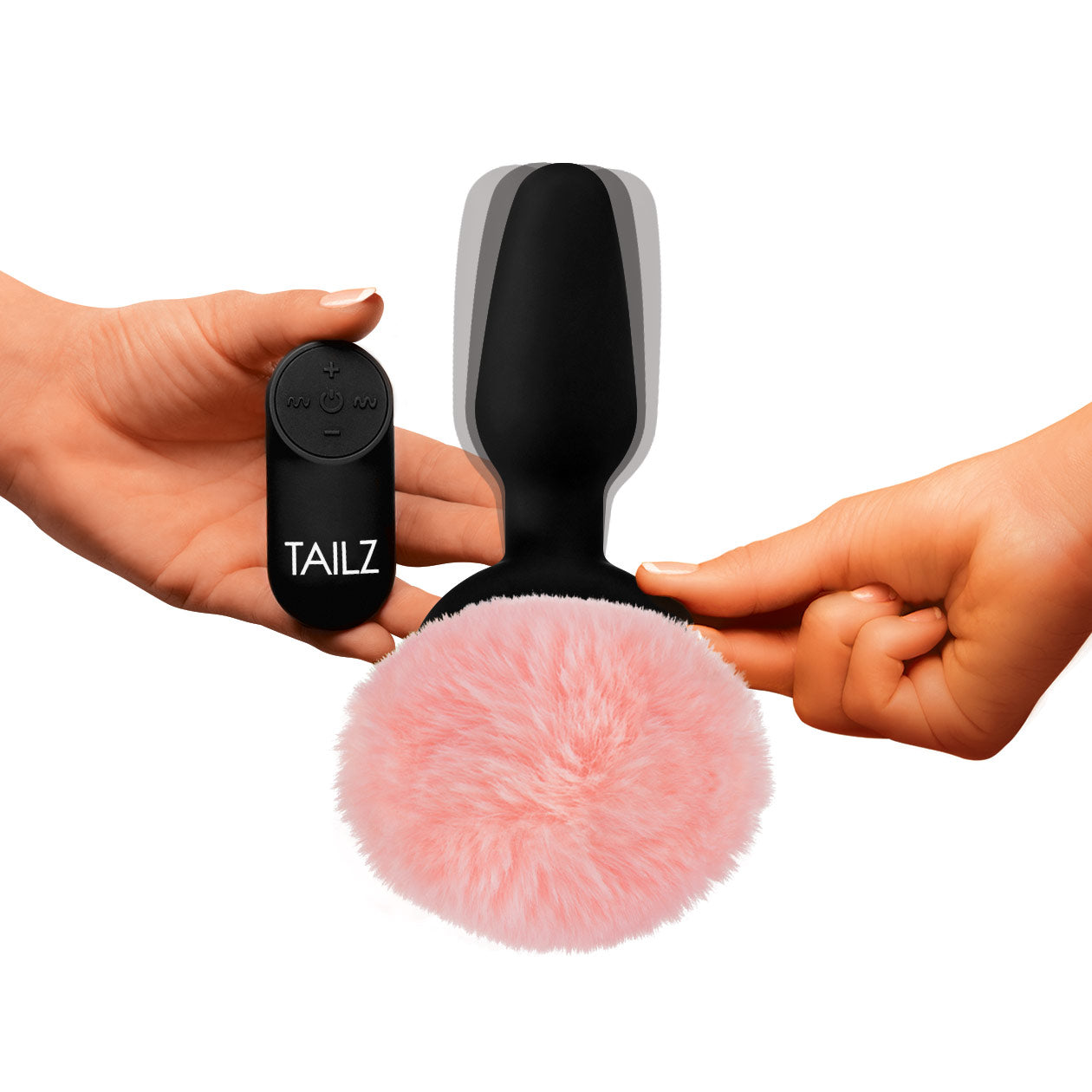 Tailz Remote Control Vibrating Pink Bunny Tail Anal Plug Pink