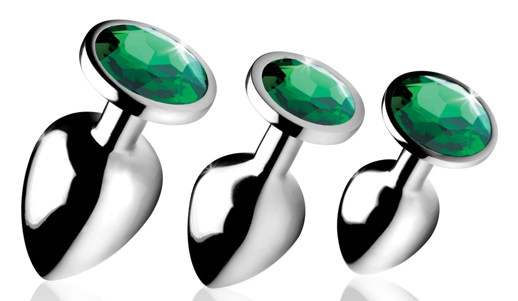 Booty Sparks Emerald Gem Anal Plug Set Green