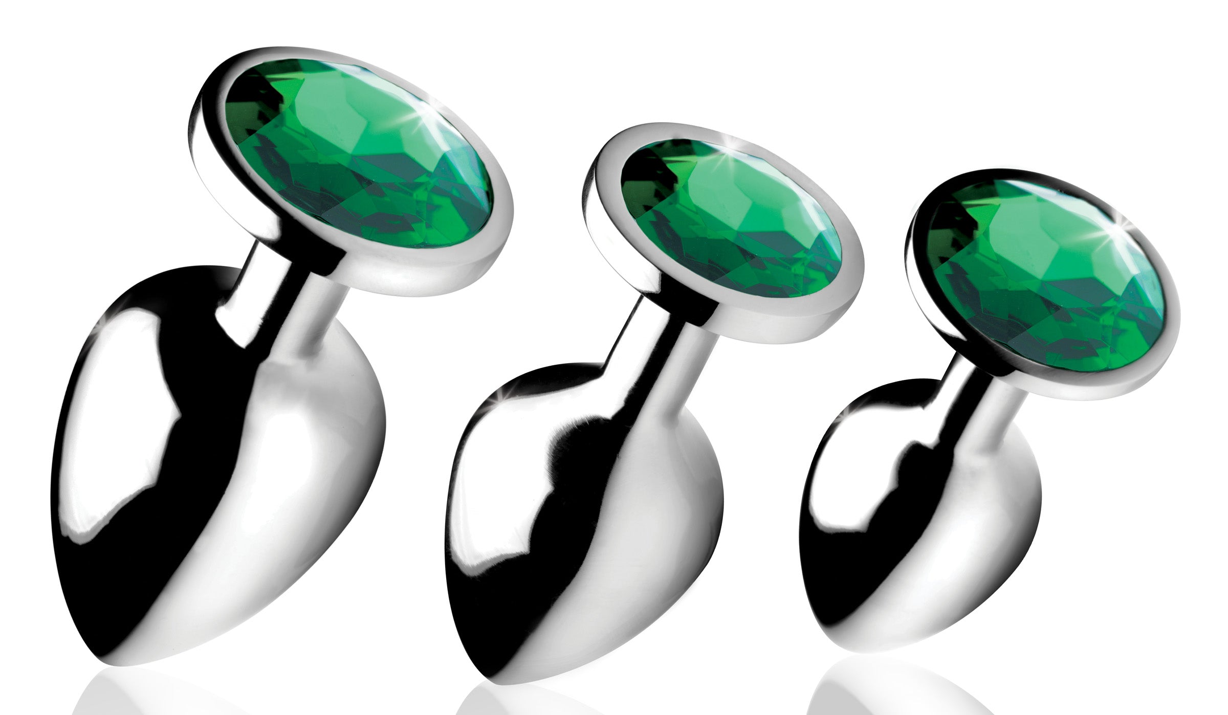 Booty Sparks Emerald Gem Anal Plug Set Green