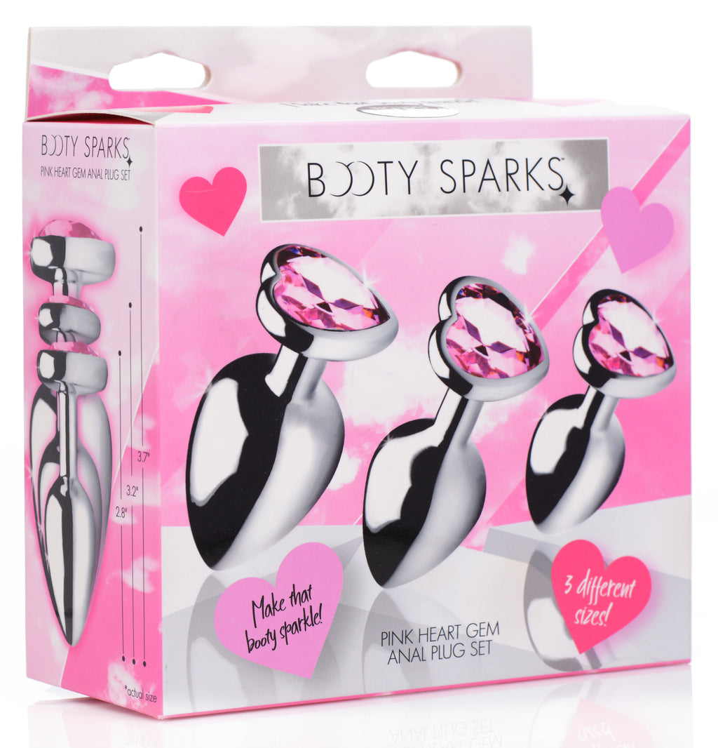 Booty Sparks Pink Heart Anal Plug Set Pink