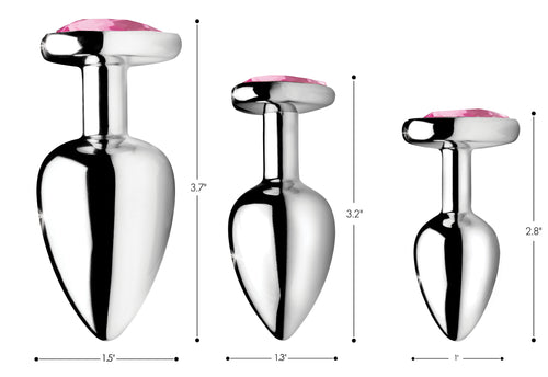 Booty Sparks Pink Heart Anal Plug Set Pink