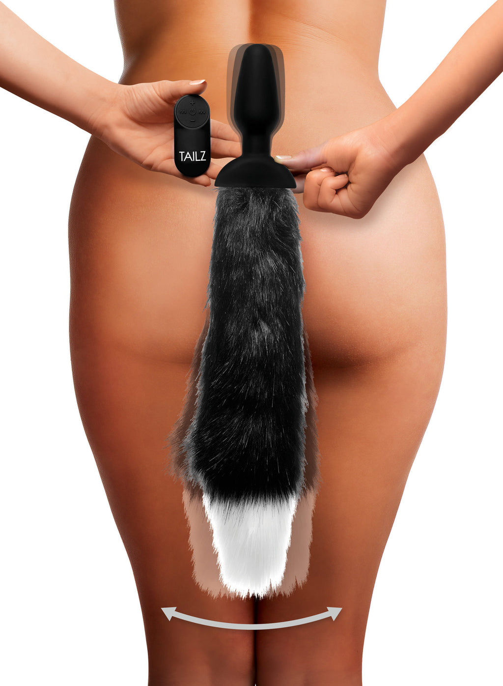 Tailz Remote Control Wagging Fox Tail Anal Plug Black