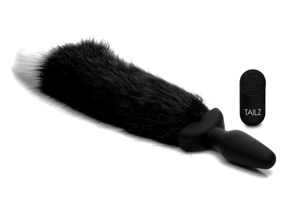 Tailz Remote Control Wagging Fox Tail Anal Plug Black