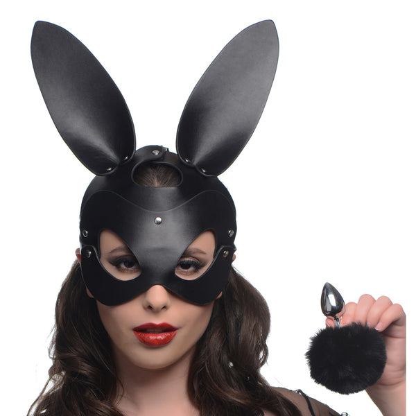 XR Brands Bunny Tail Anal Plug and Mask Set