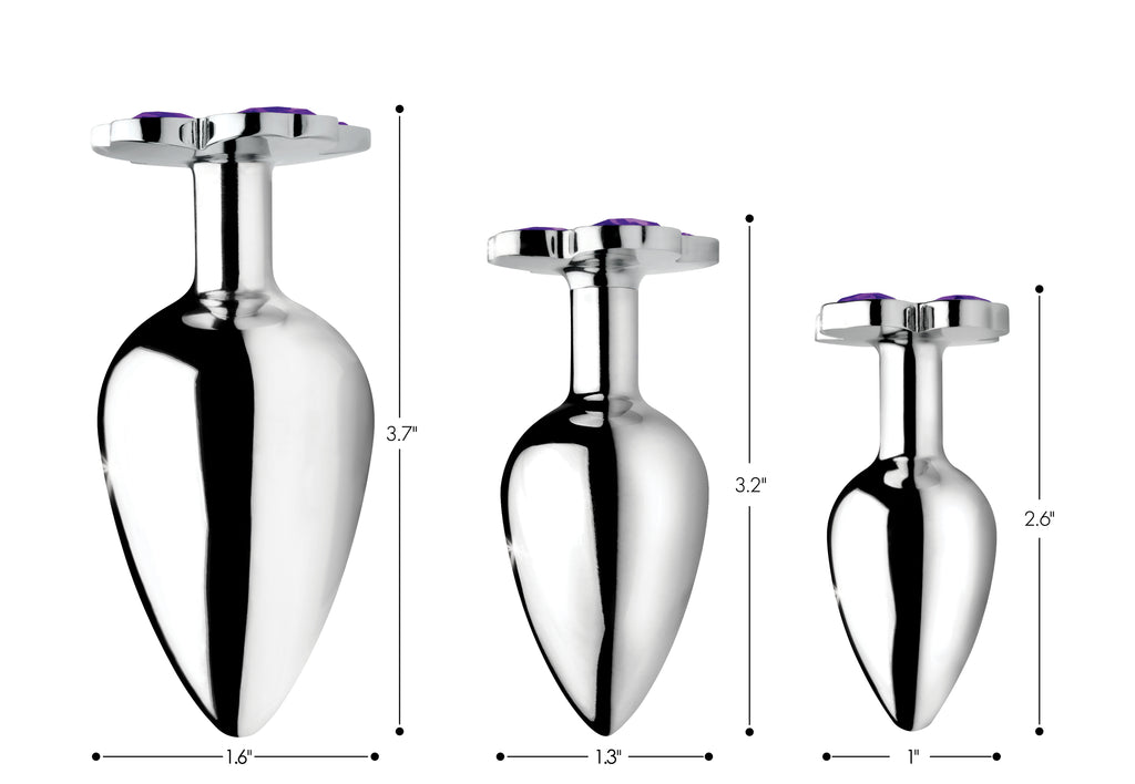 Booty Sparks Flower Hearts Anal Plug Set Purple