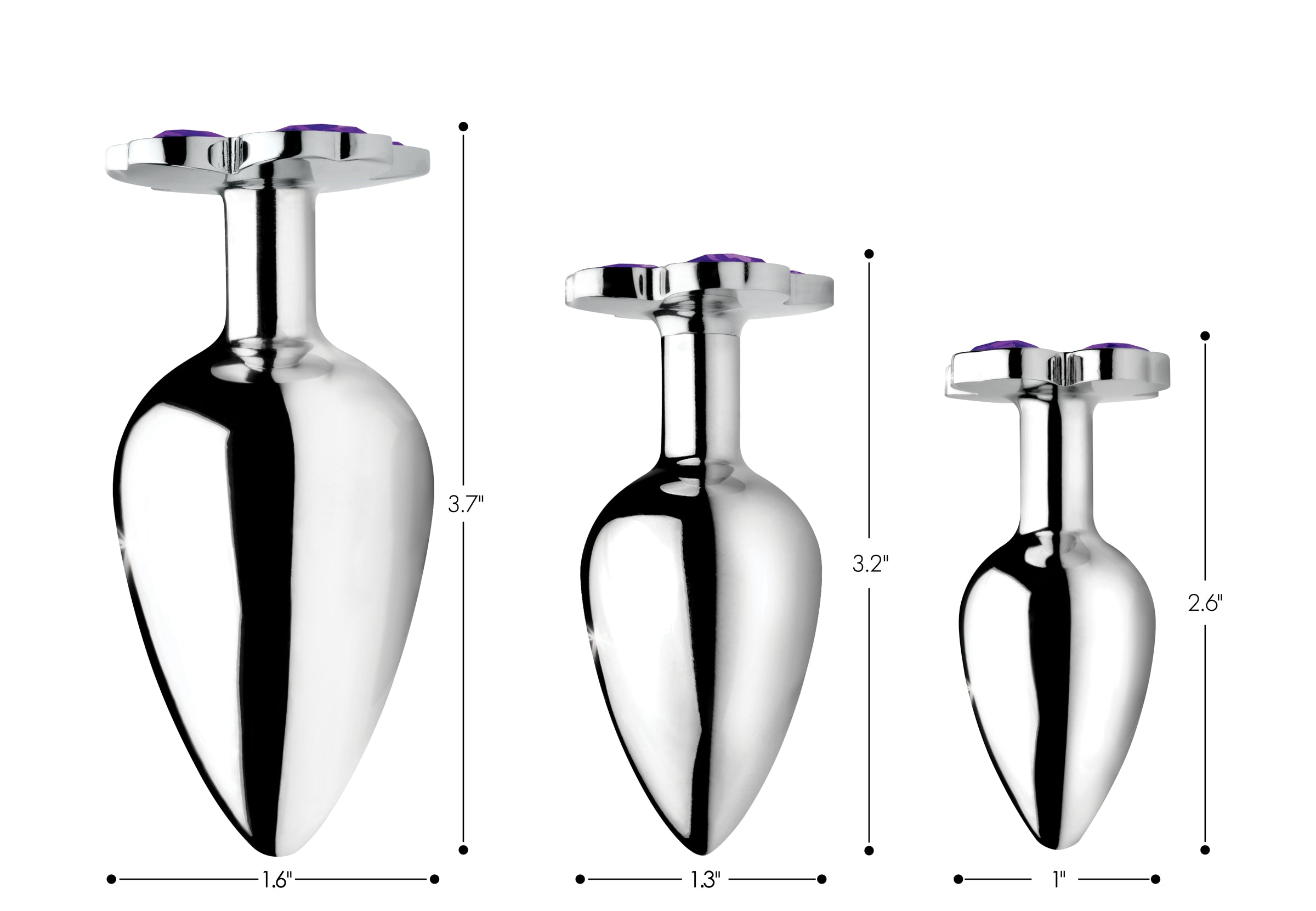 Booty Sparks Flower Hearts Anal Plug Set Purple