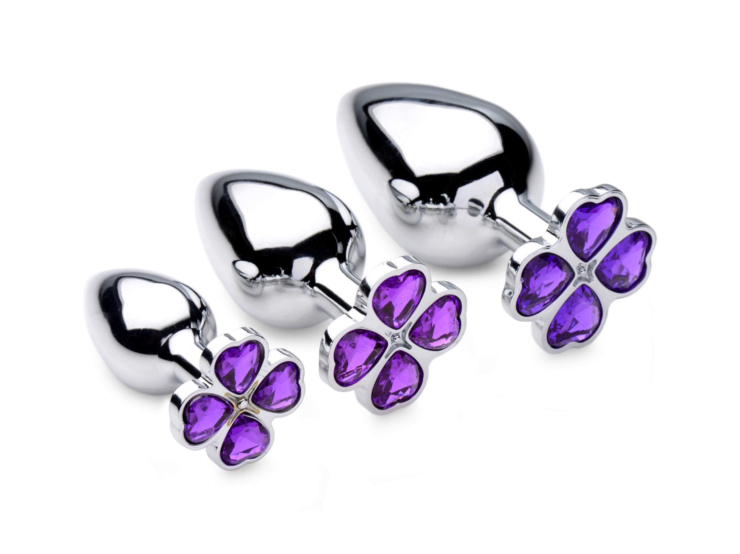 Booty Sparks Flower Hearts Anal Plug Set Purple