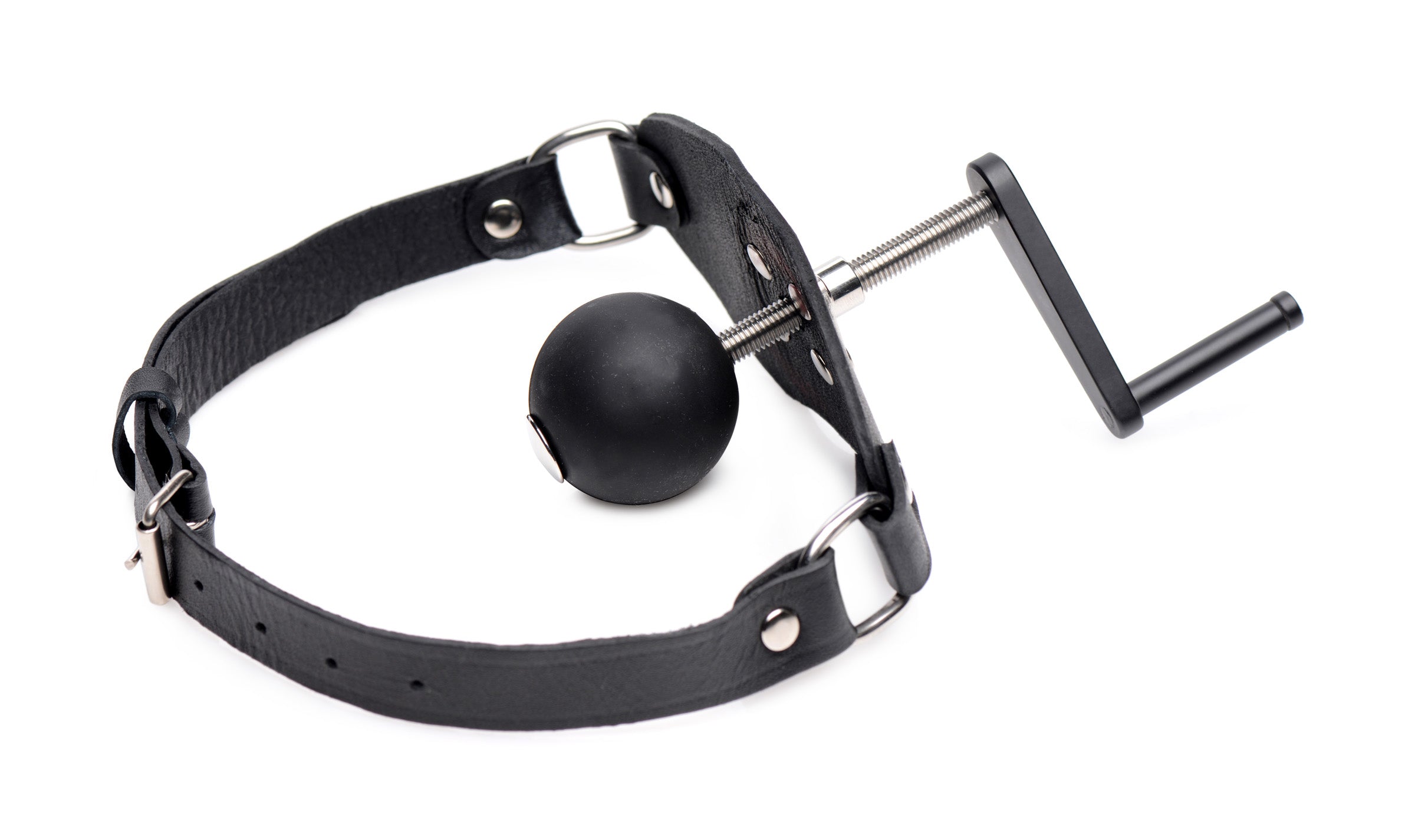 Master Series Crank Ball Gag Black