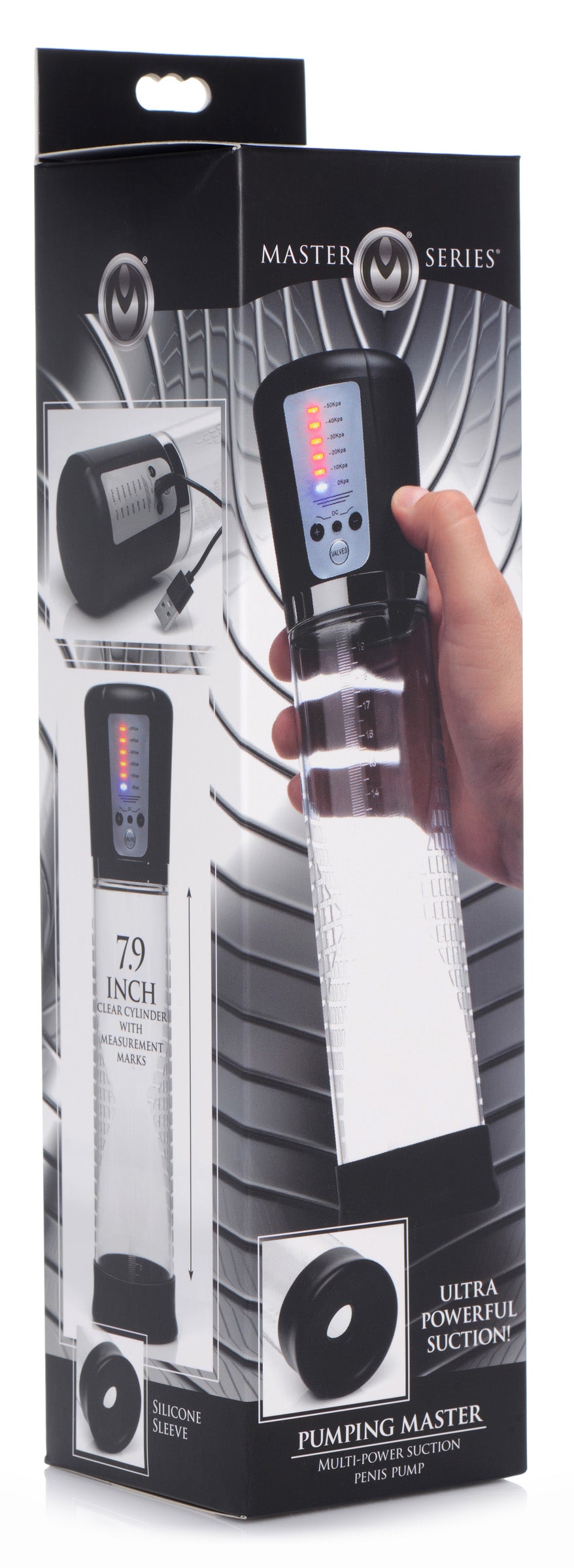 Master Series Pumping Master Multi-power Suction Penis Pump Black