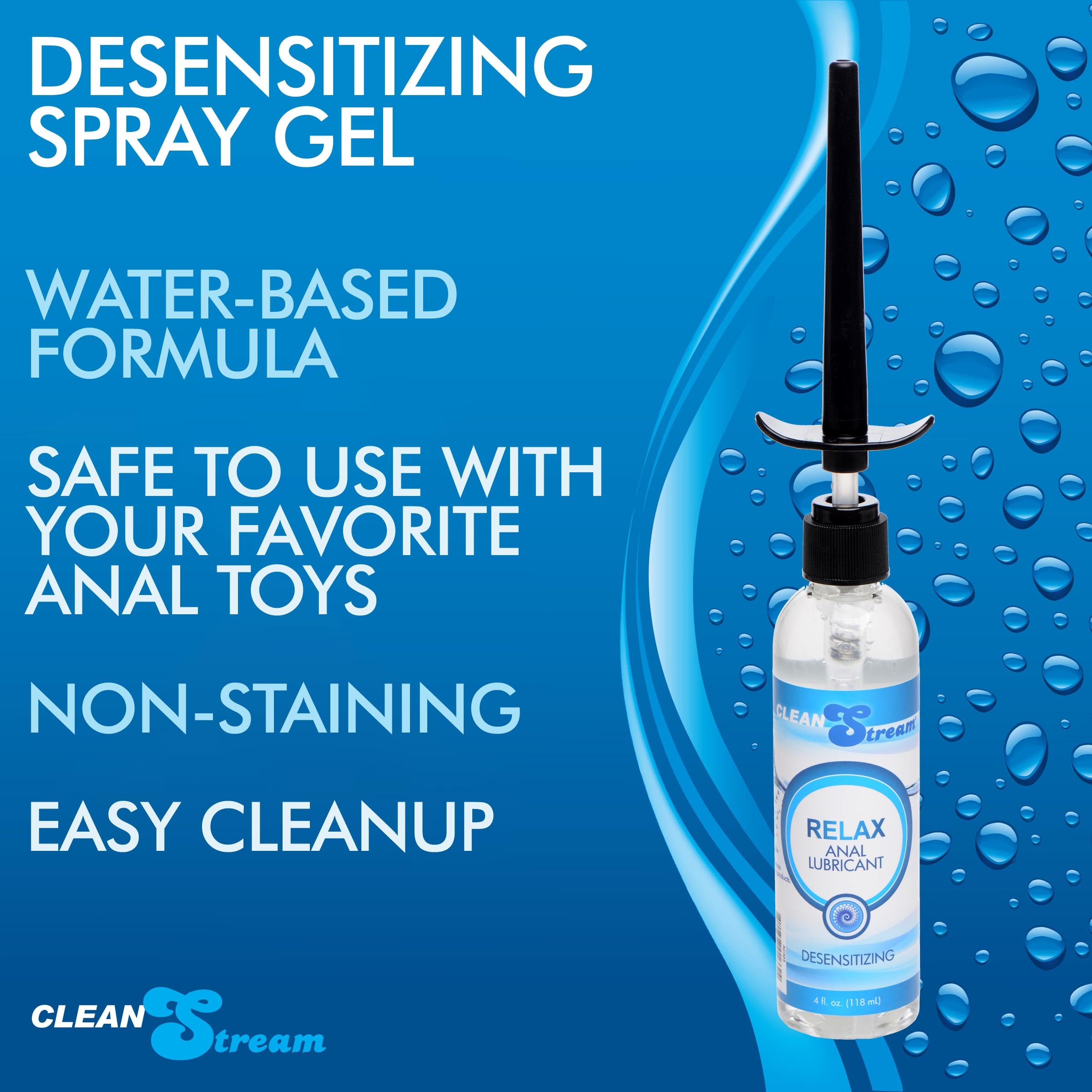 CleanStream CleanStream Relax Desensitizing Anal Lube with Injector Kit - 4 oz
