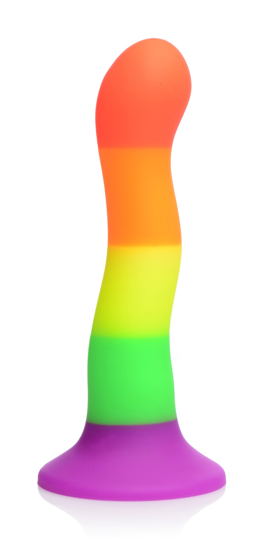 Strap U Proud Rainbow Silicone Dildo with Harness Multi