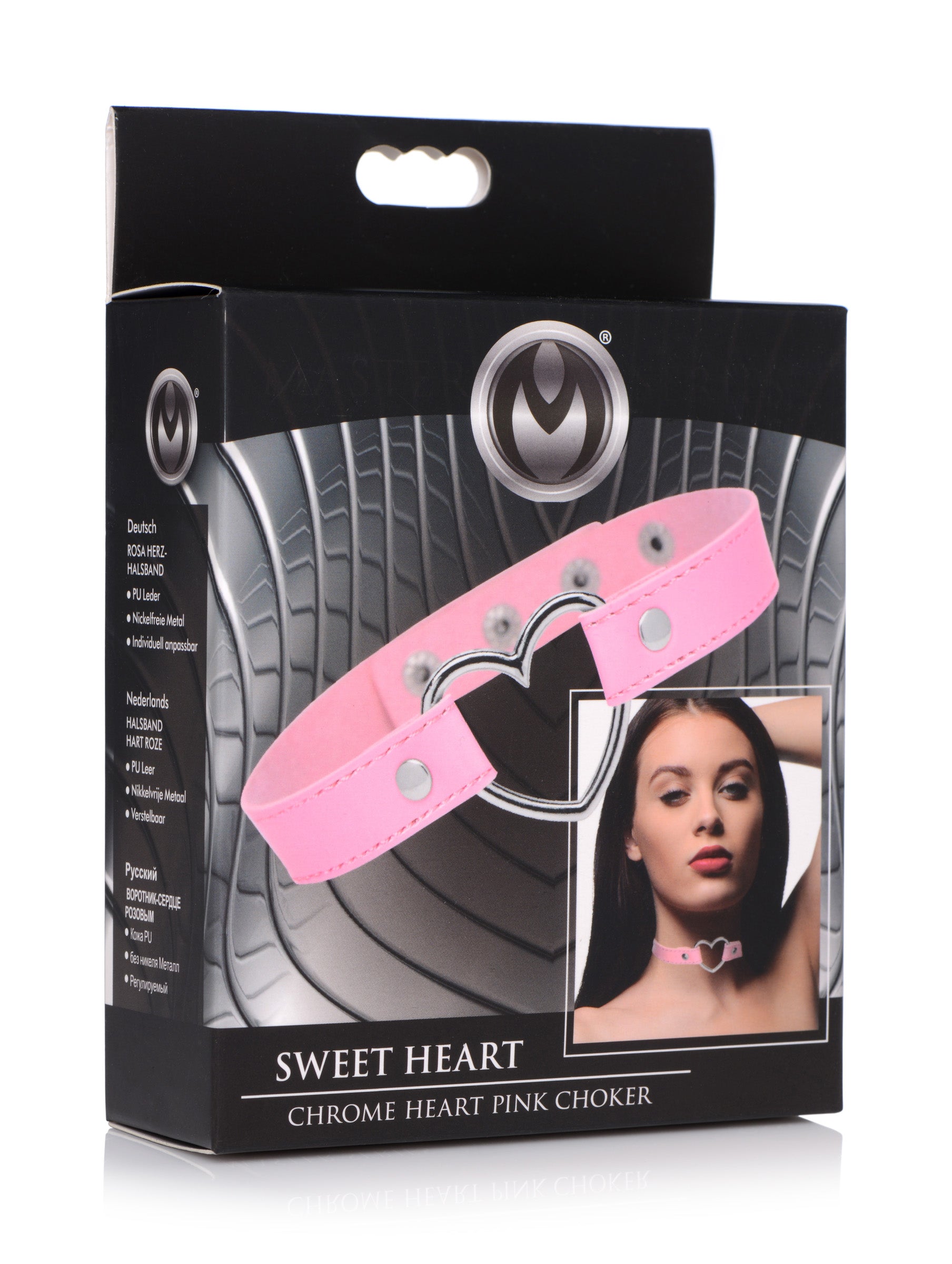 Master Series Chrome Heart Pink Choker Pink