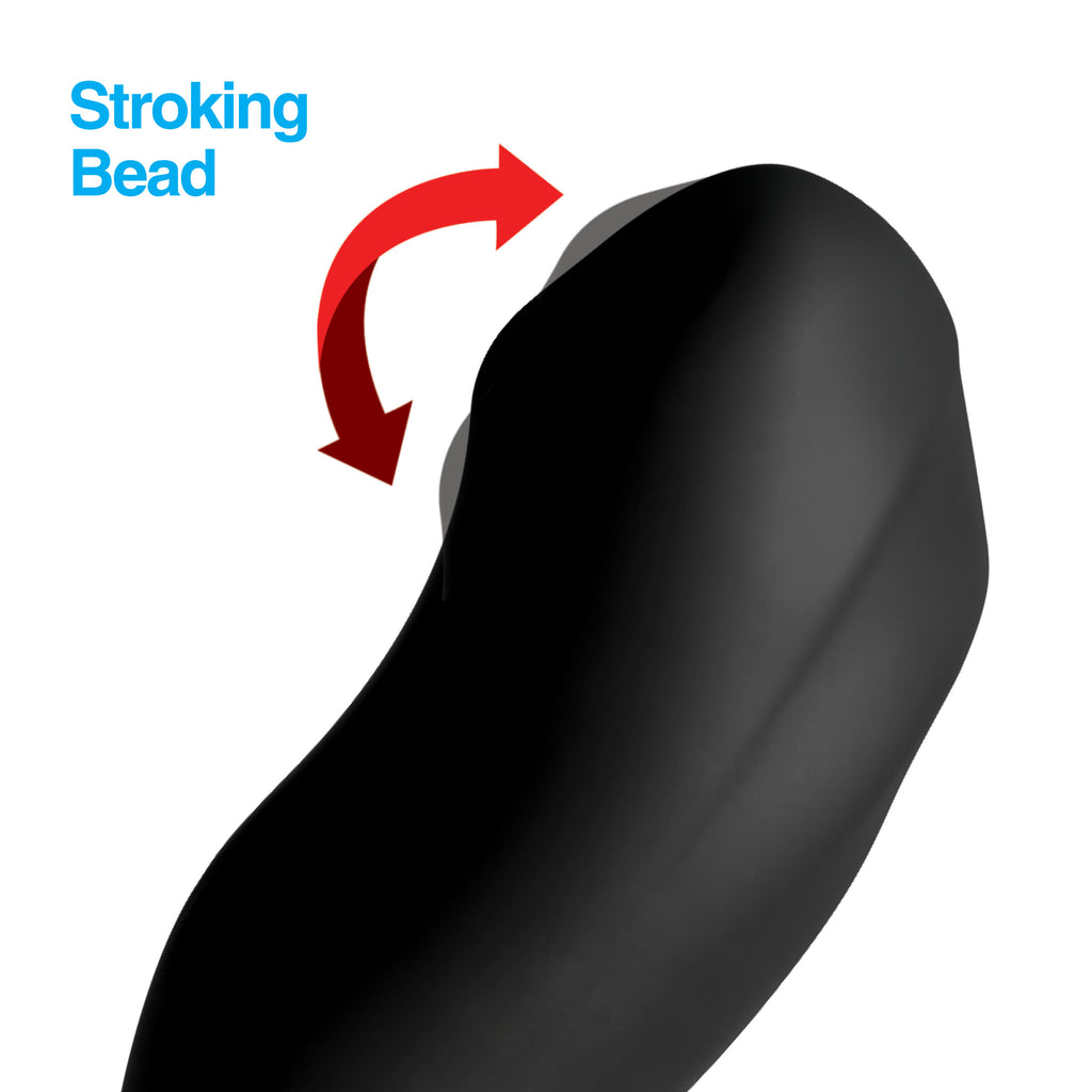 Alpha-Pro 7X Bendable Prostate Stimulator with Stroking Bead Black