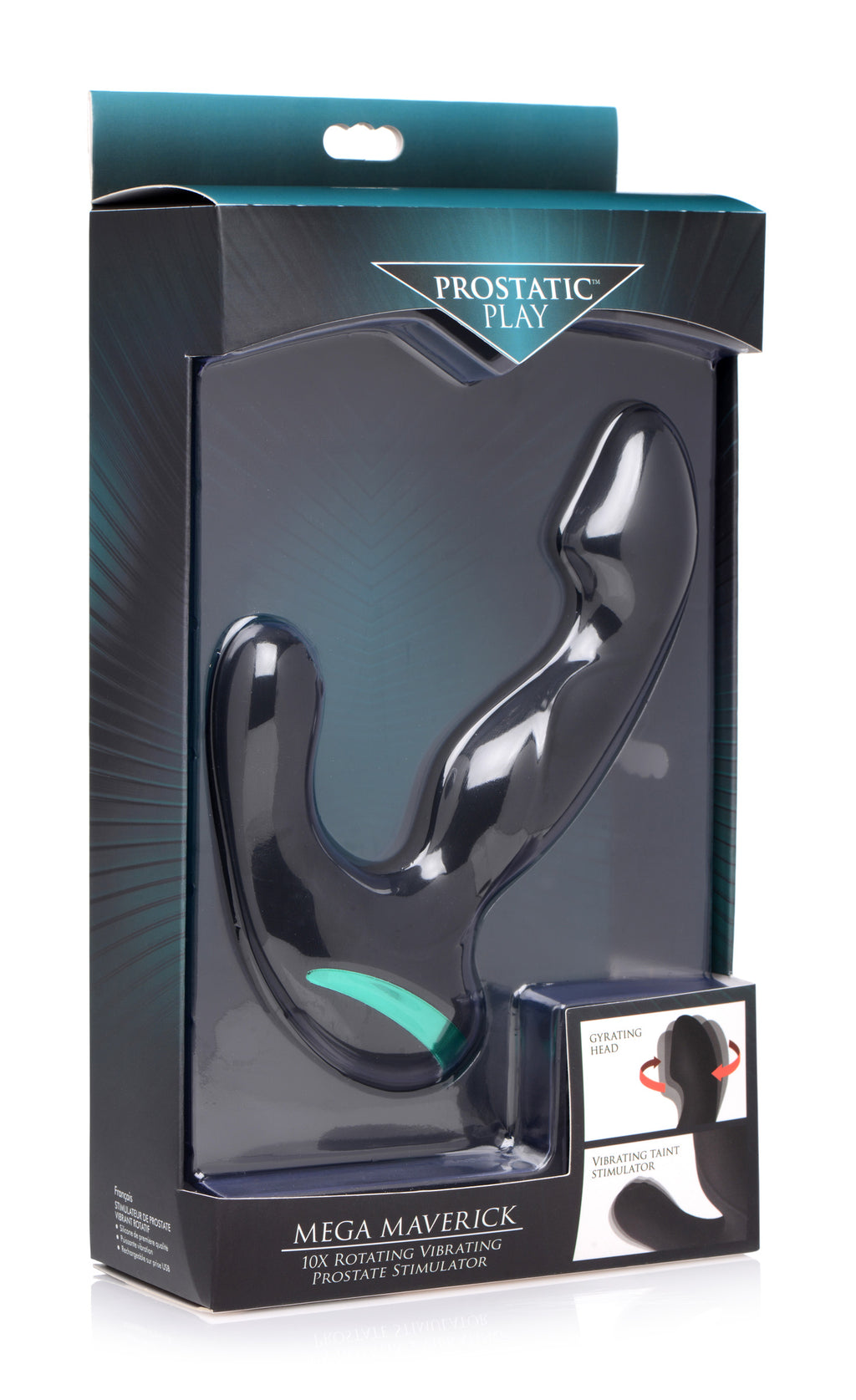 Prostatic Play Mega Maverick 10X Rotating Vibrating Prostate Stimulator Black