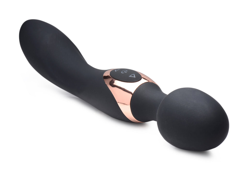 Wand Essentials 10X Dual Duchess 2-in-1 Silicone Massager - Black Black