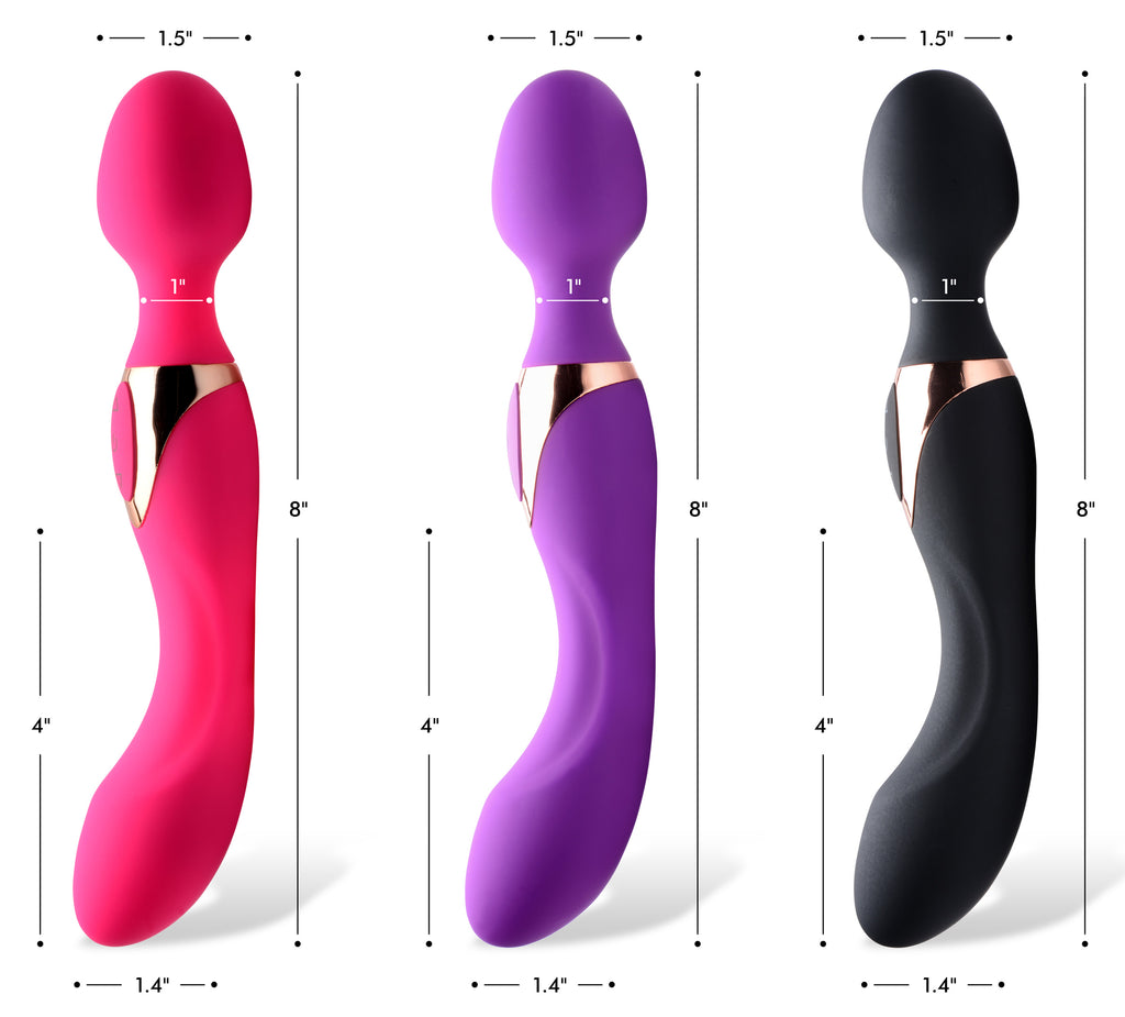 Wand Essentials 10X Dual Duchess 2-in-1 Silicone Massager - Black Black