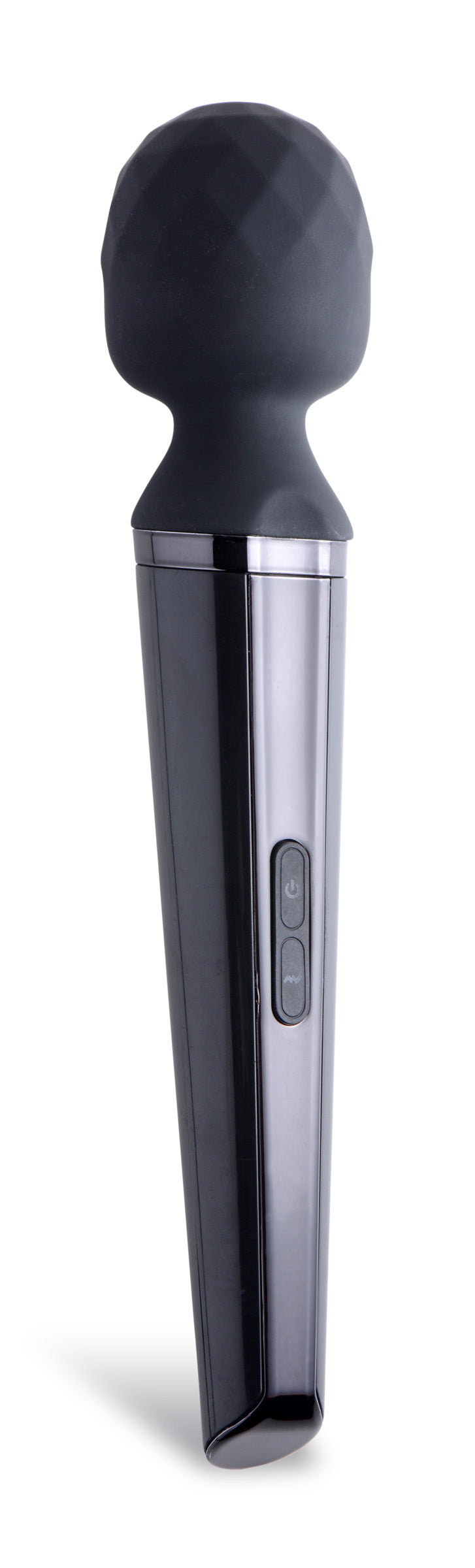 Wand Essentials Diamond Head 24X Rechargeable Silicone Wand Massager Black