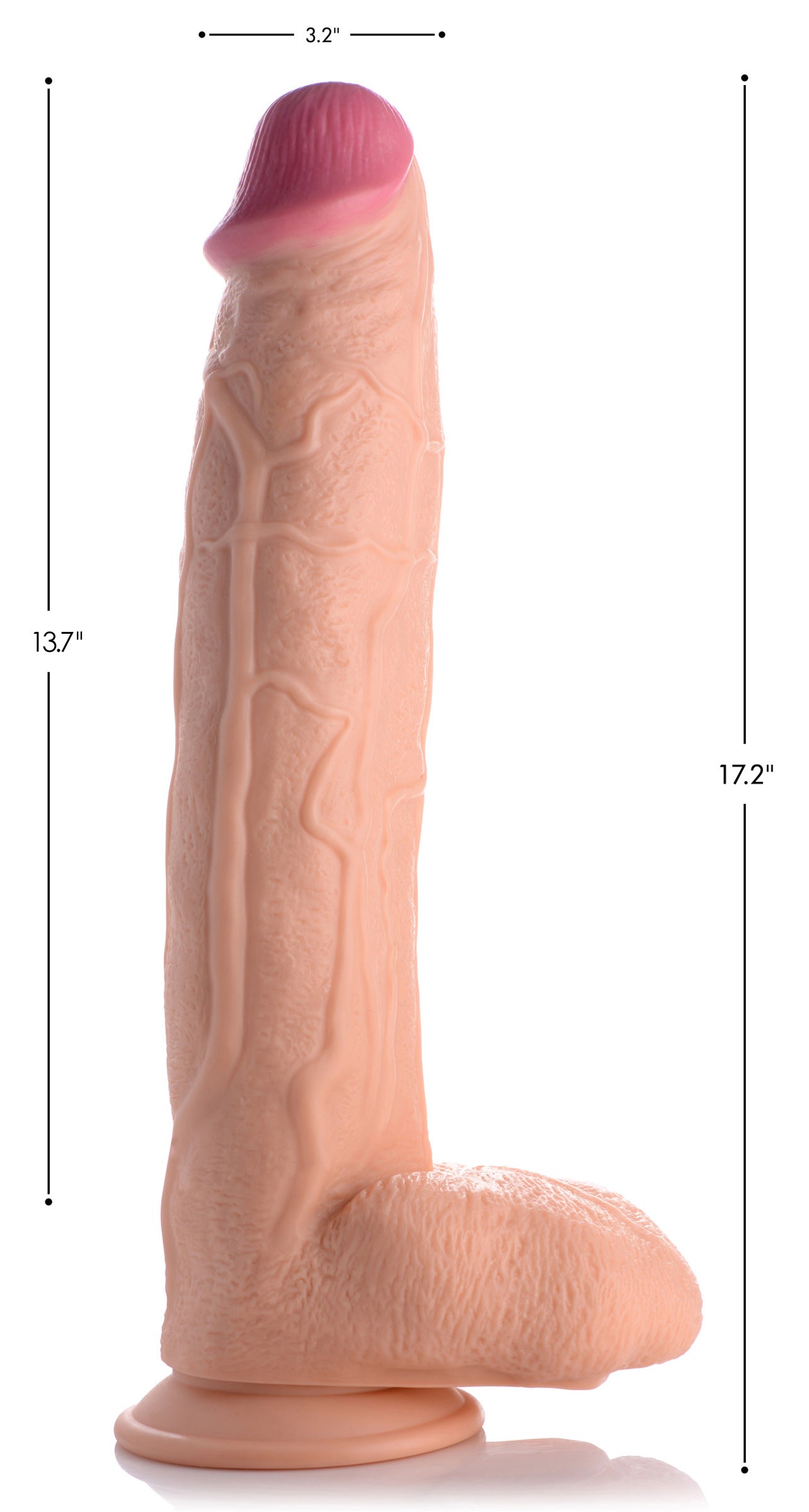 Master Cock Raging Rhino 17 Inch Veiny Dildo - Flesh Flesh