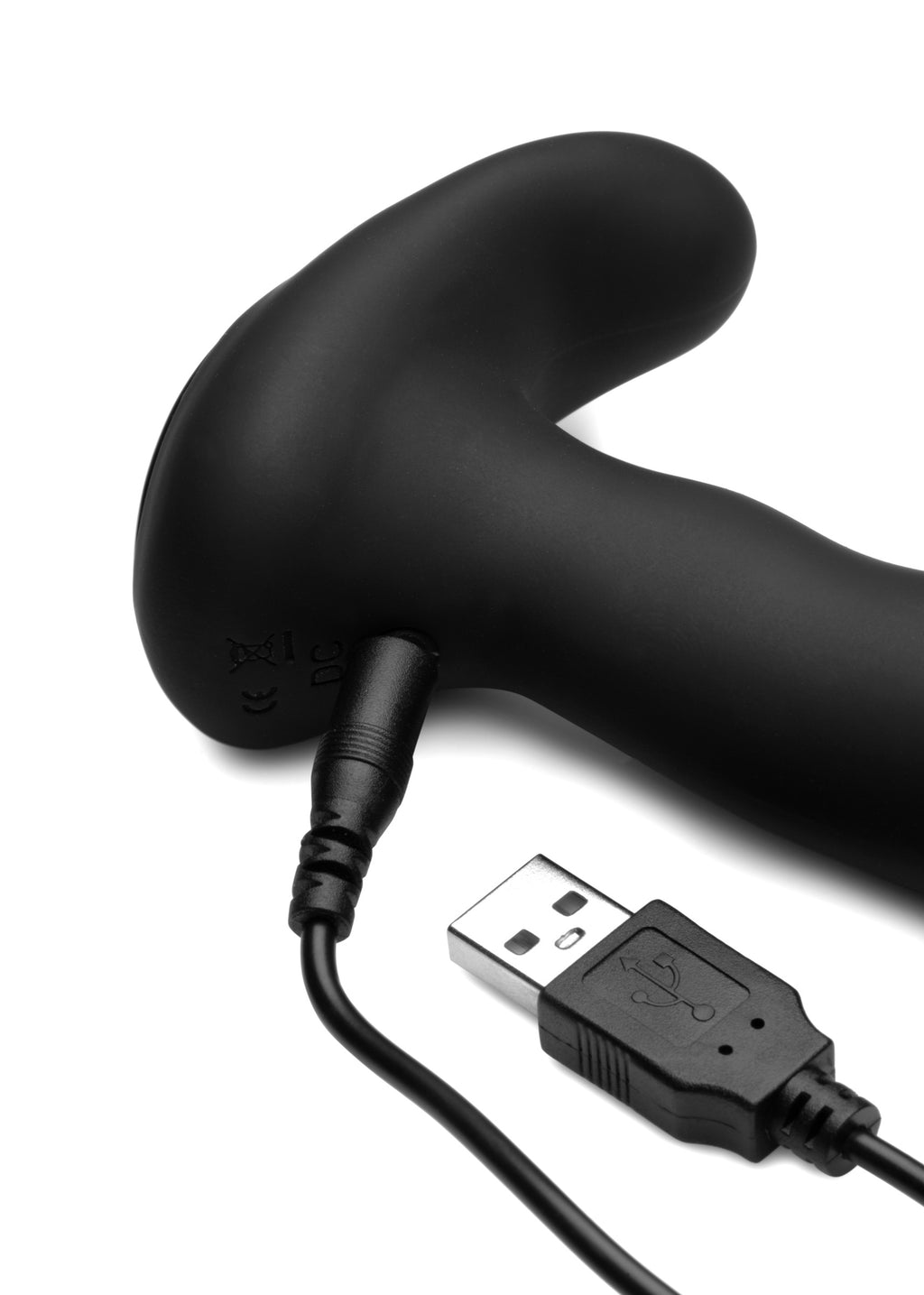 Alpha-Pro 10X P-Massage Silicone Prostate Stimulator with Stroking Bead Black