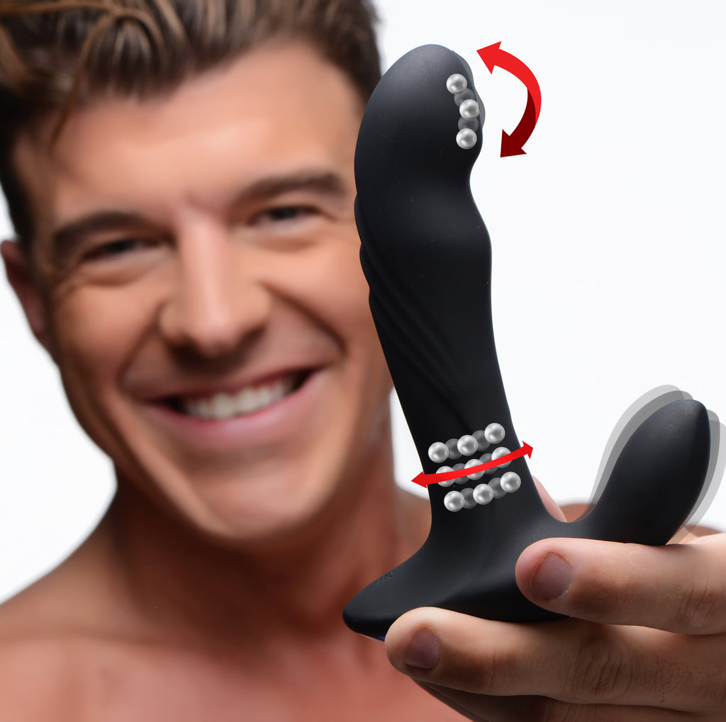 Alpha-Pro 17X P-Trigasm 3-in-1 Silicone Prostate Stimulator Black